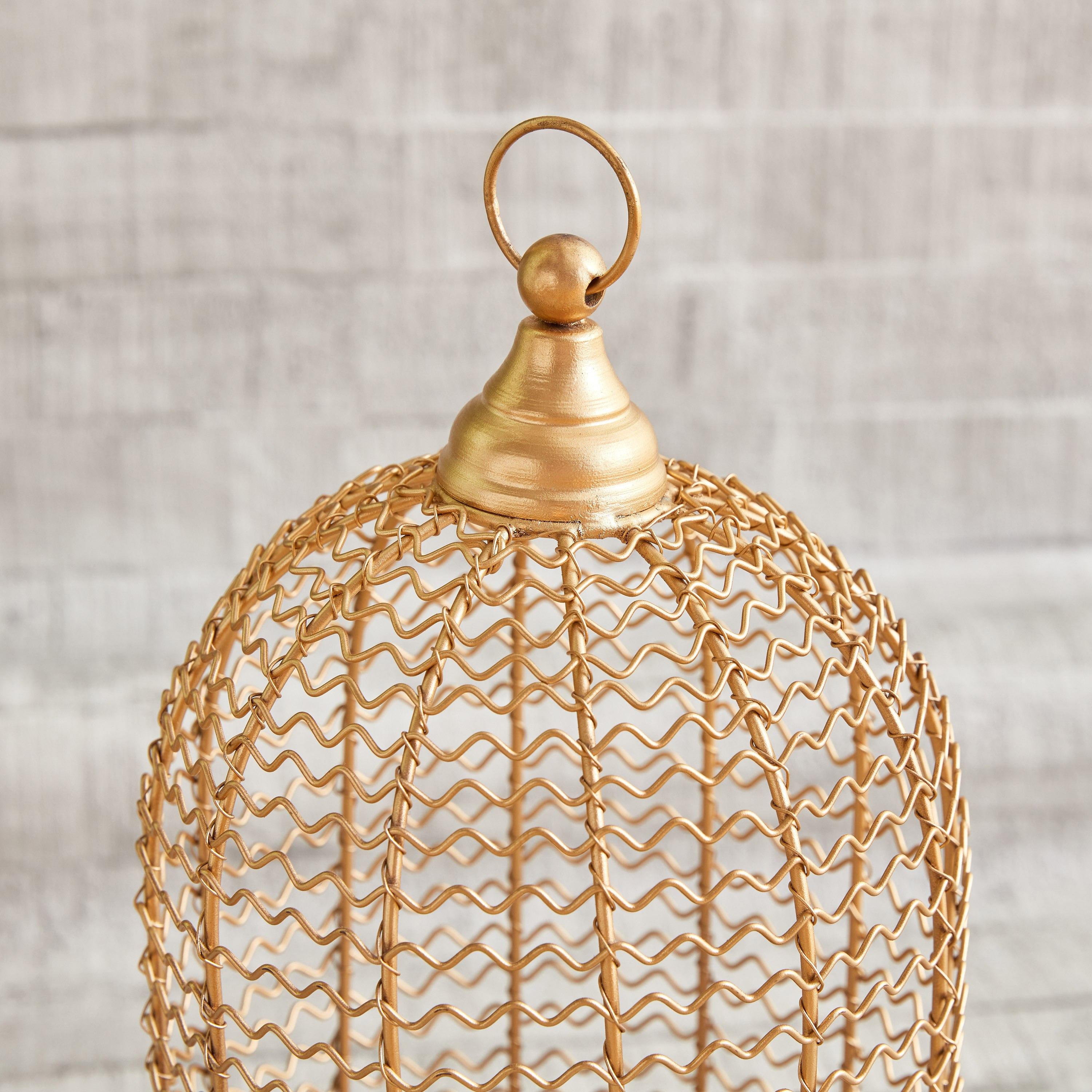 حامل شموع شبكي معدن للديكور من توفا - 16.5x16.5x34 سم-hbxdecorandfurnishings-homeaccessories-lanterns-image-3