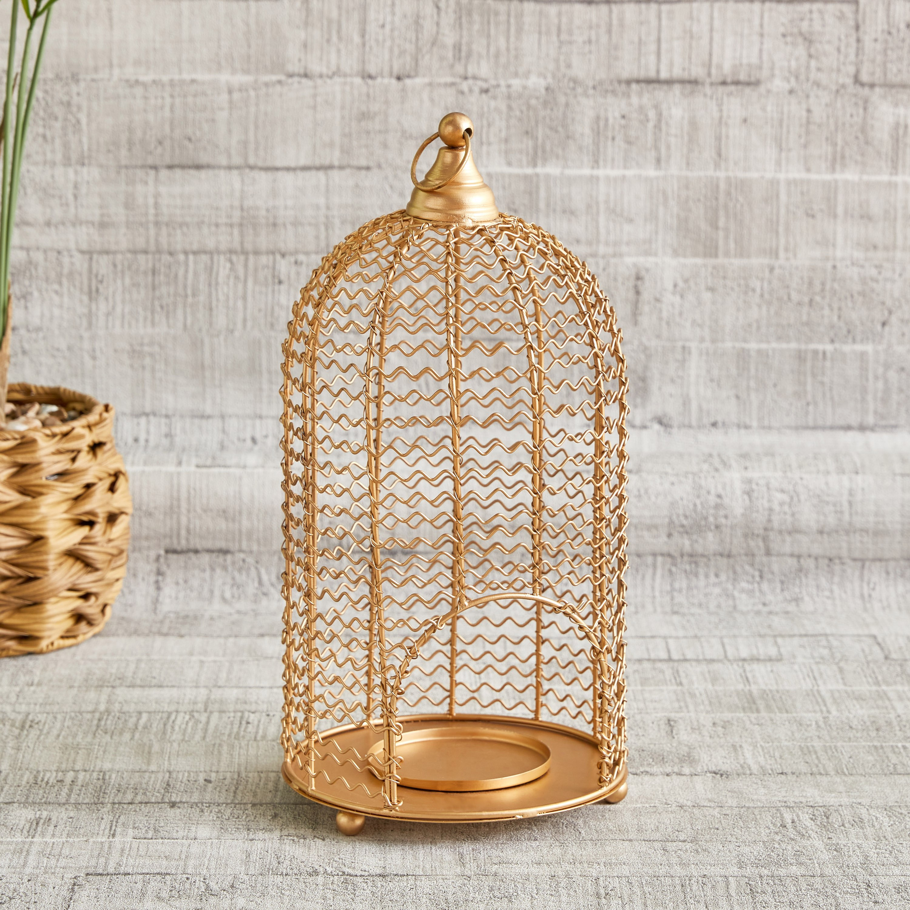 حامل شموع شبكي معدن للديكور من توفا - 19x19x38 سم-hbxdecorandfurnishings-homeaccessories-lanterns-image-2