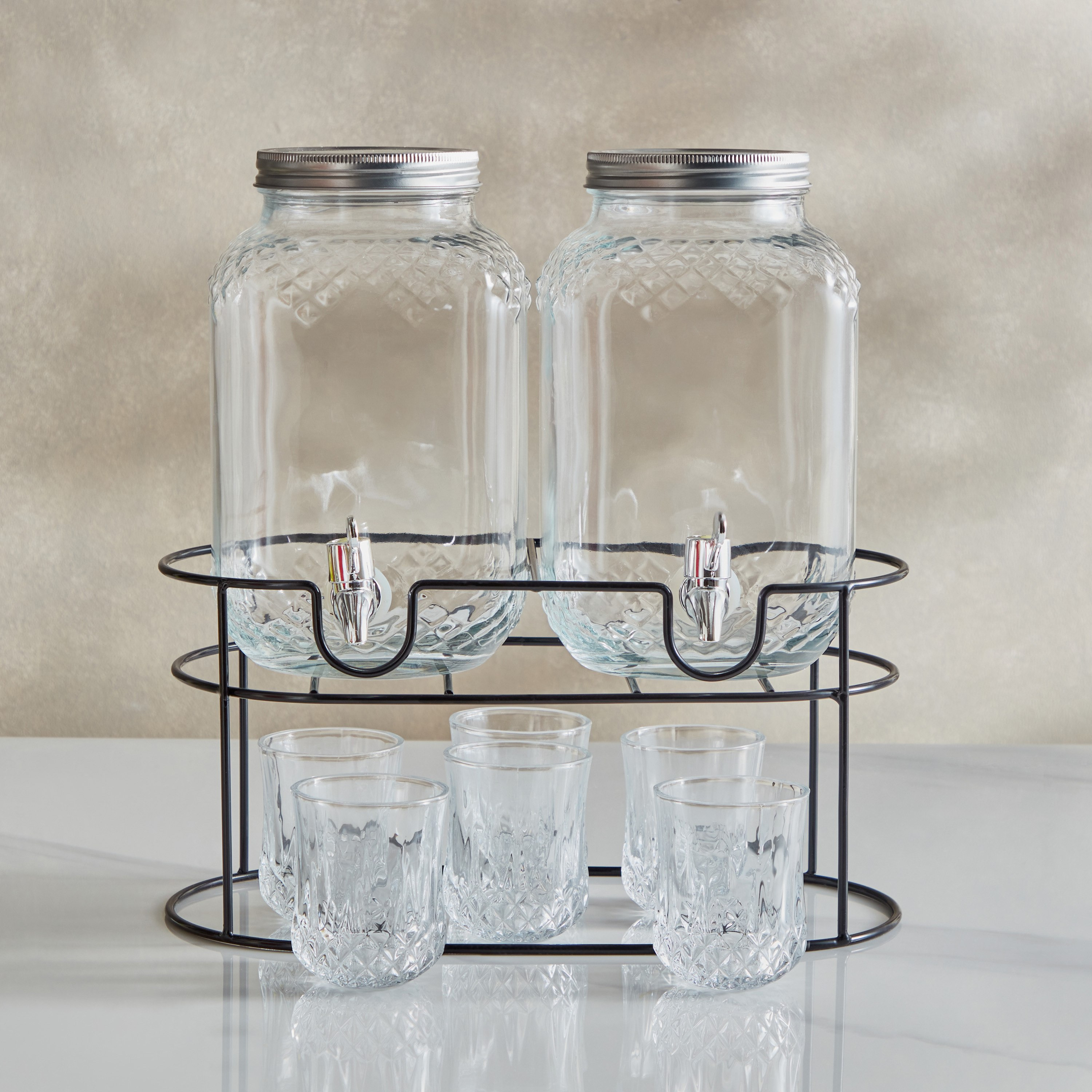 Coolers 9-Piece Glass Dispenser Set-hbxhomeware-hbxkitchen-image-2