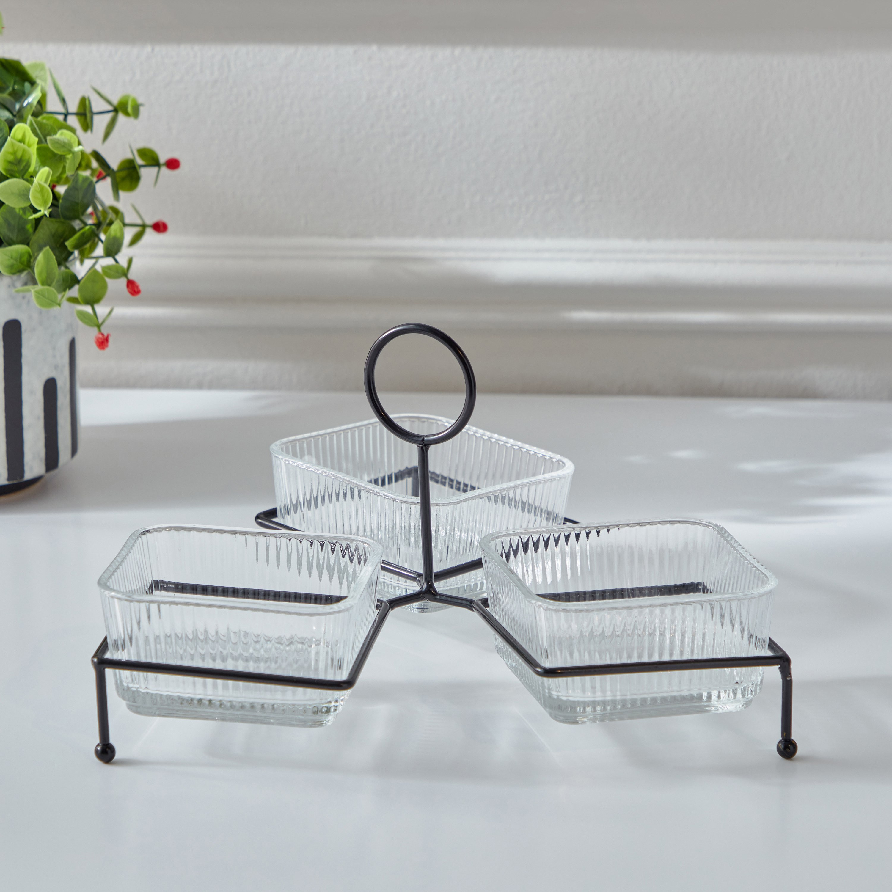 Vintage 4-Piece Glass Snack Set-hbxkitchen-serveware-image-2