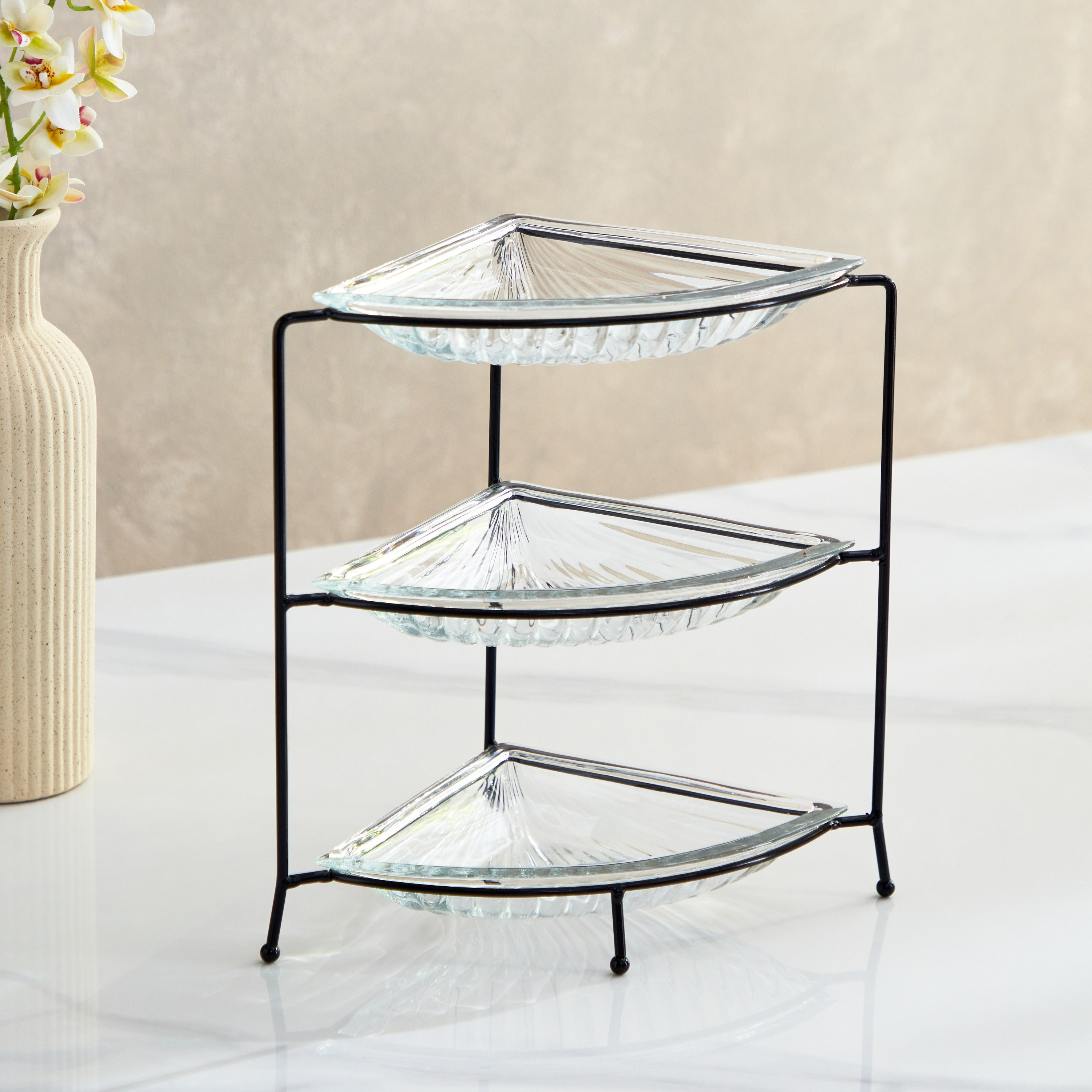 Vintage 4-Piece Glass Serving Tray Set-hbxdecorandfurnishings-tabletop-serveware-image-2