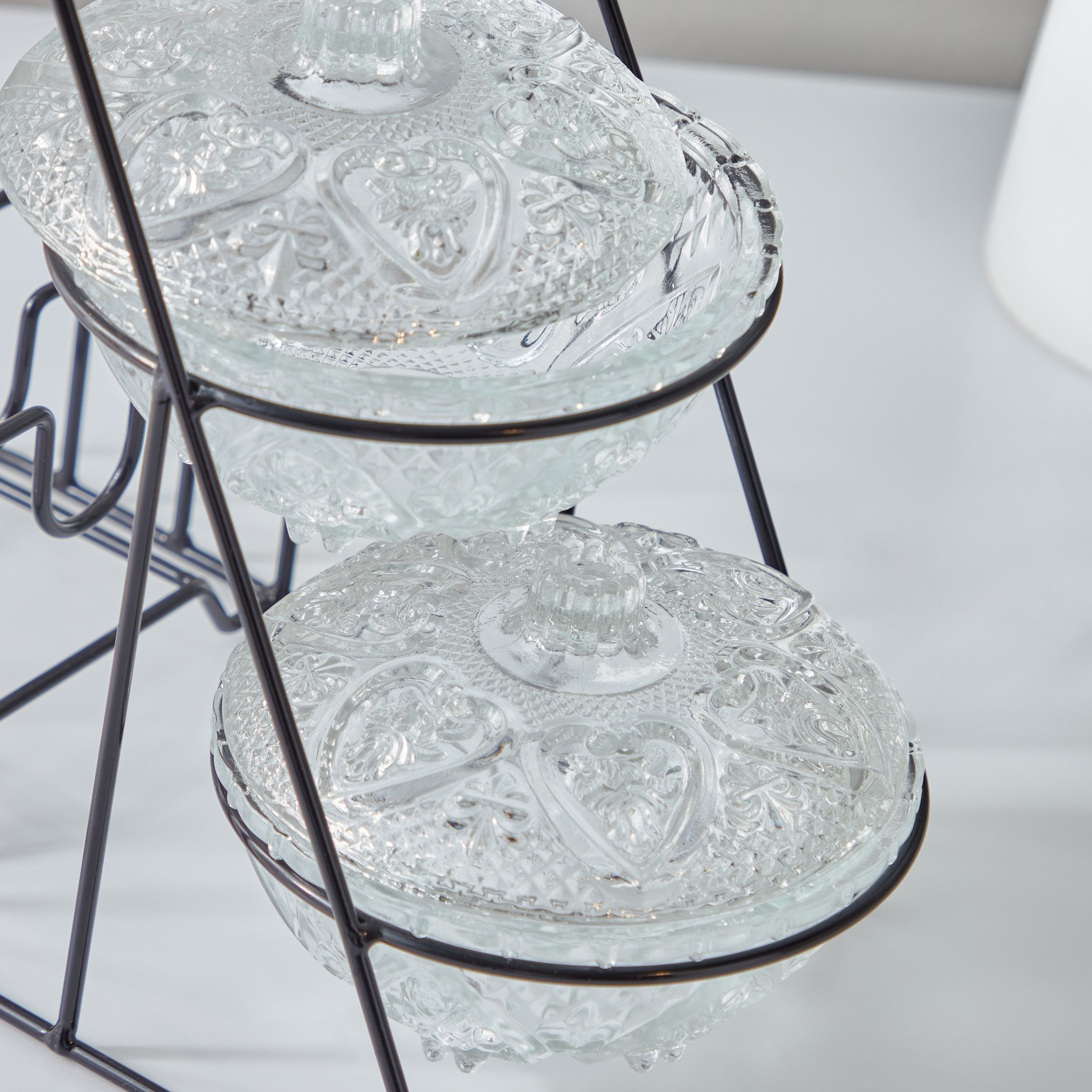Vintage 7-Piece Glass Snack Set-hbxkitchen-serveware-image-4