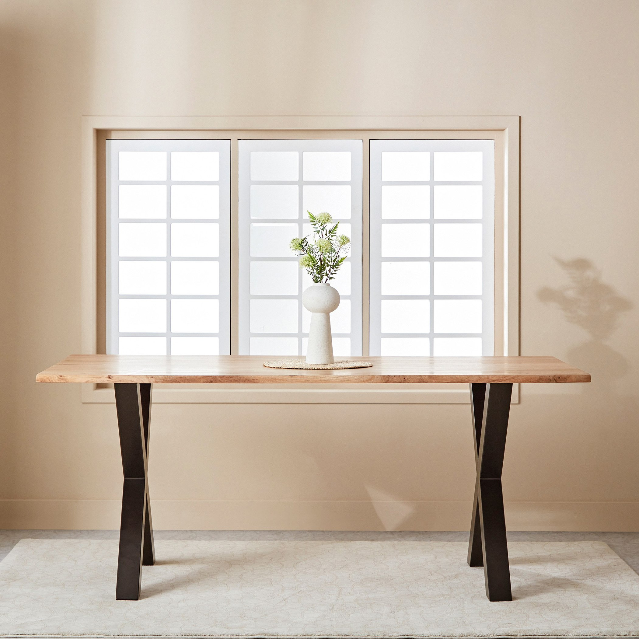 طاولة سفرة لـ6 مقاعد من الخشب الصلب - أرنو لايف إيدج من فيندرا-hbxdiningroom-diningtablesandsets-diningtables-sixseater-image-1