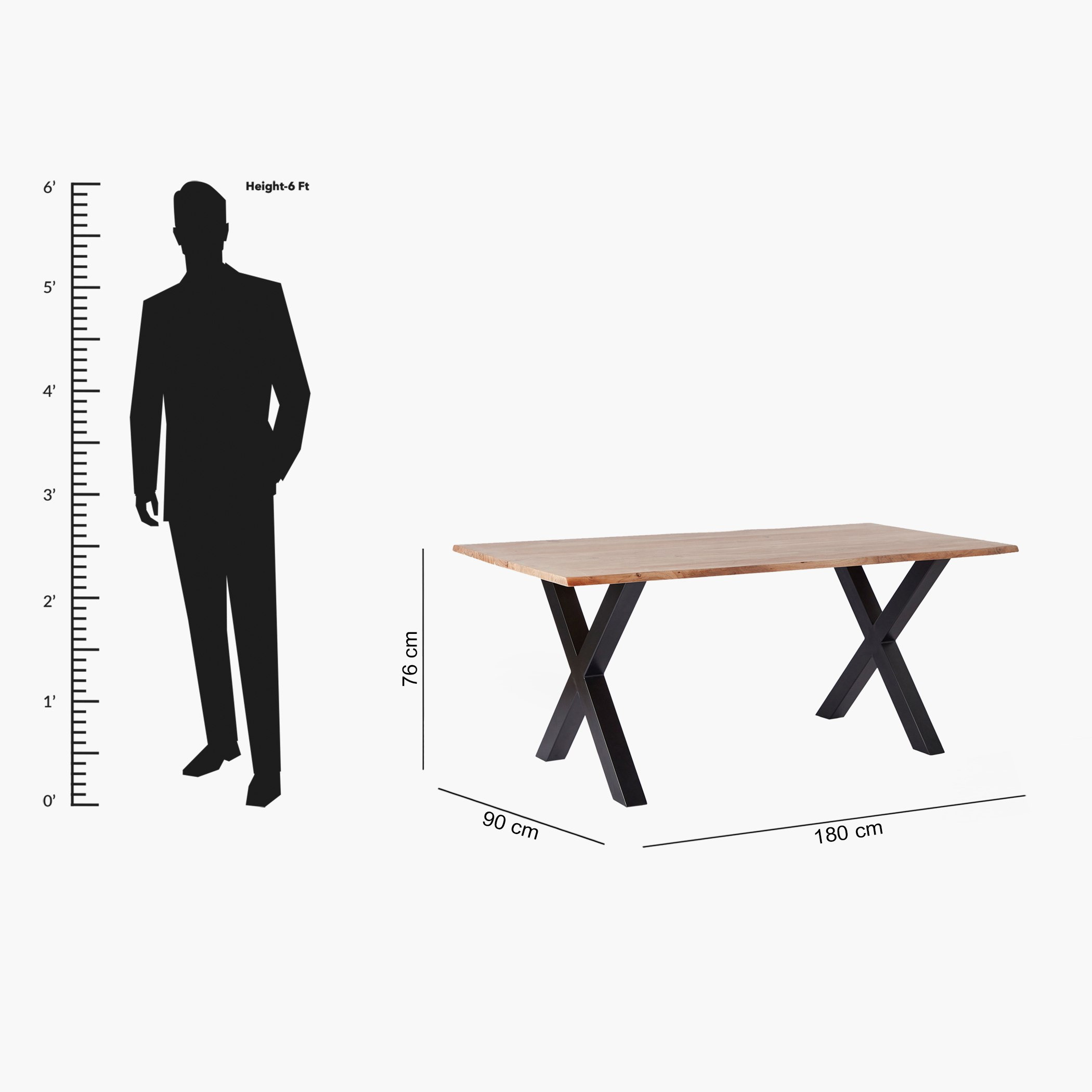 طاولة سفرة لـ6 مقاعد من الخشب الصلب - أرنو لايف إيدج من فيندرا-hbxdiningroom-diningtablesandsets-diningtables-sixseater-image-8