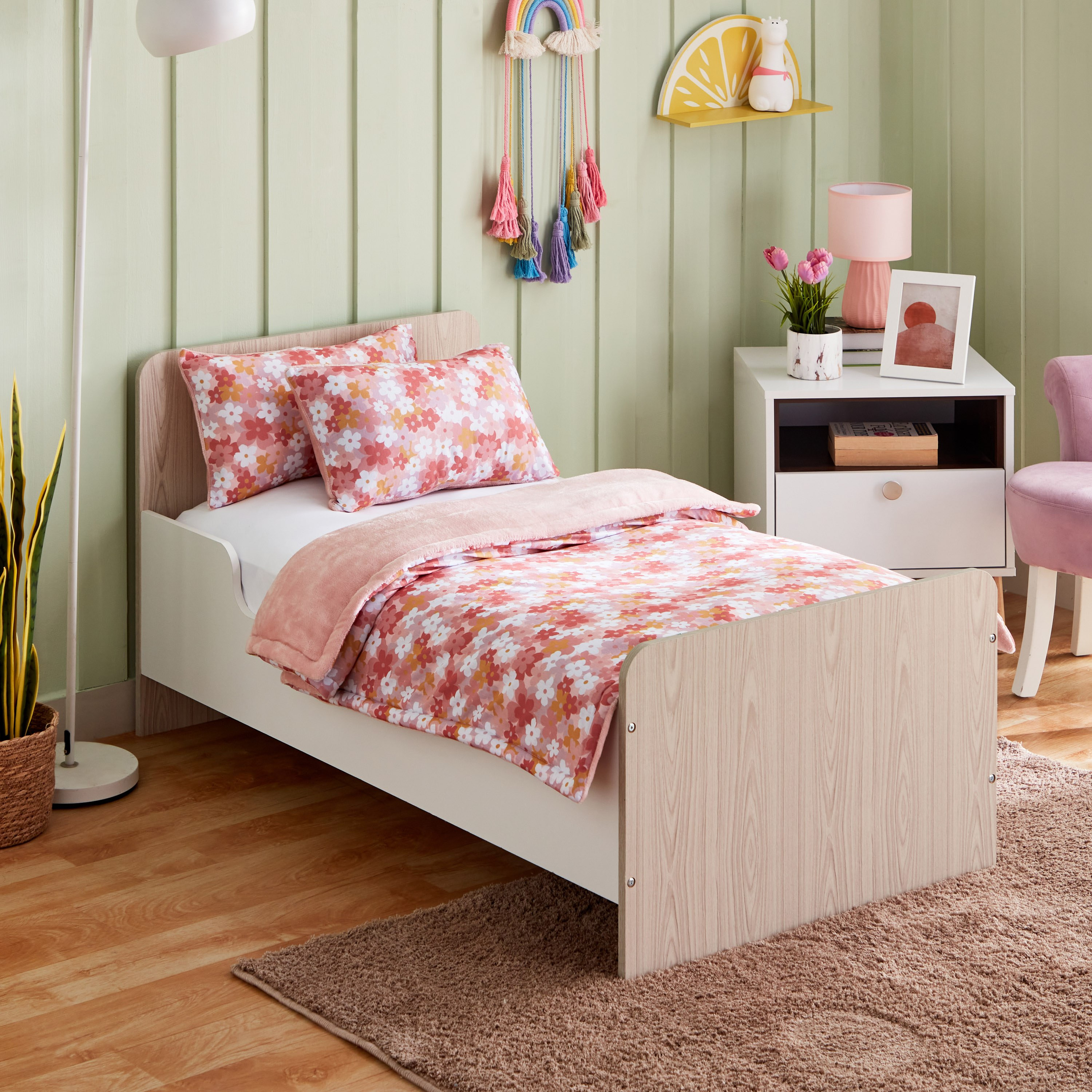 Flutterby Gardenia 3-Piece Toddler Printed Jersey Comforter Set with Flannel Back - 100x140 cm-hbxhomeware-hbxkidsandyouth-image-1