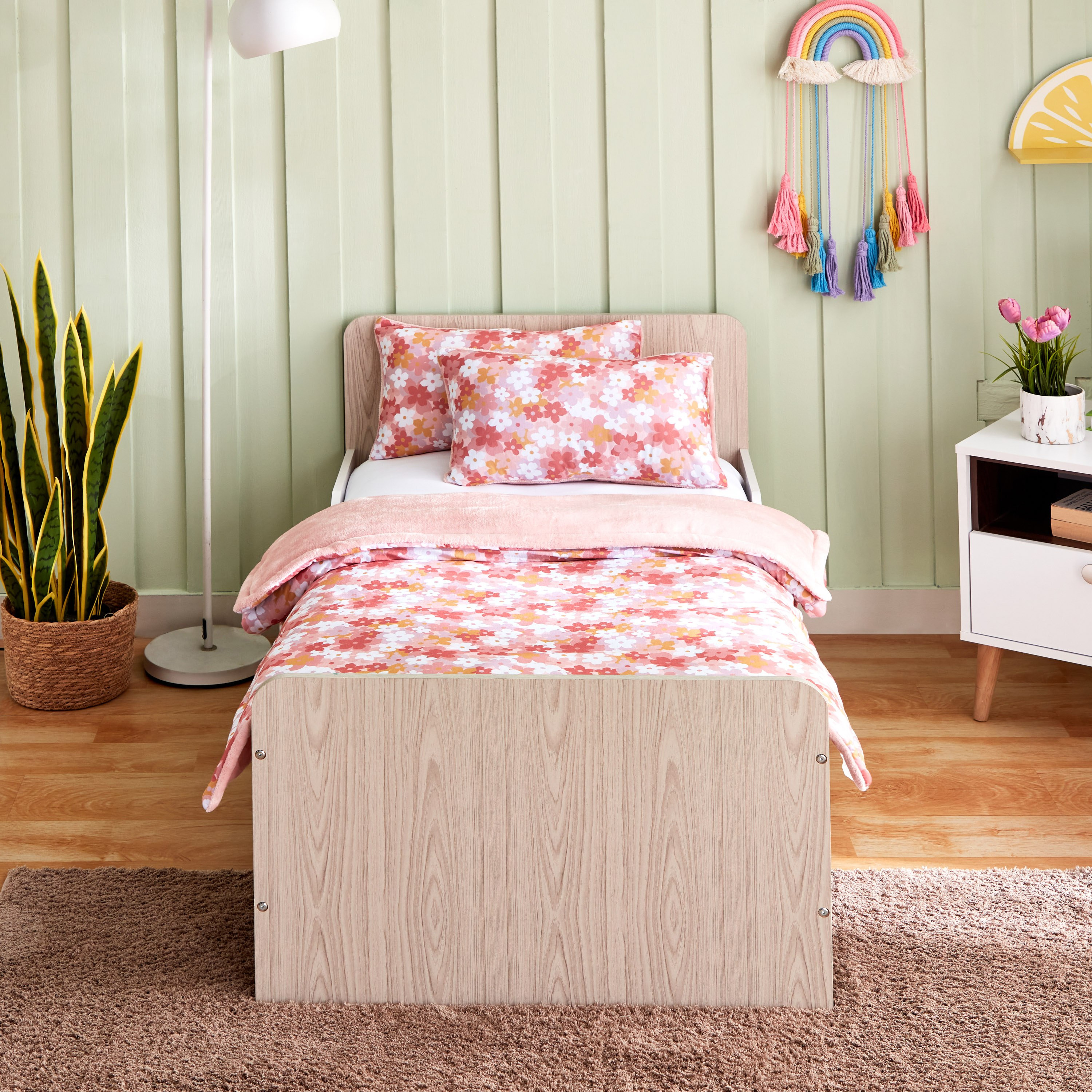 Flutterby Gardenia 3-Piece Toddler Printed Jersey Comforter Set with Flannel Back - 100x140 cm-hbxhomeware-hbxkidsandyouth-image-2