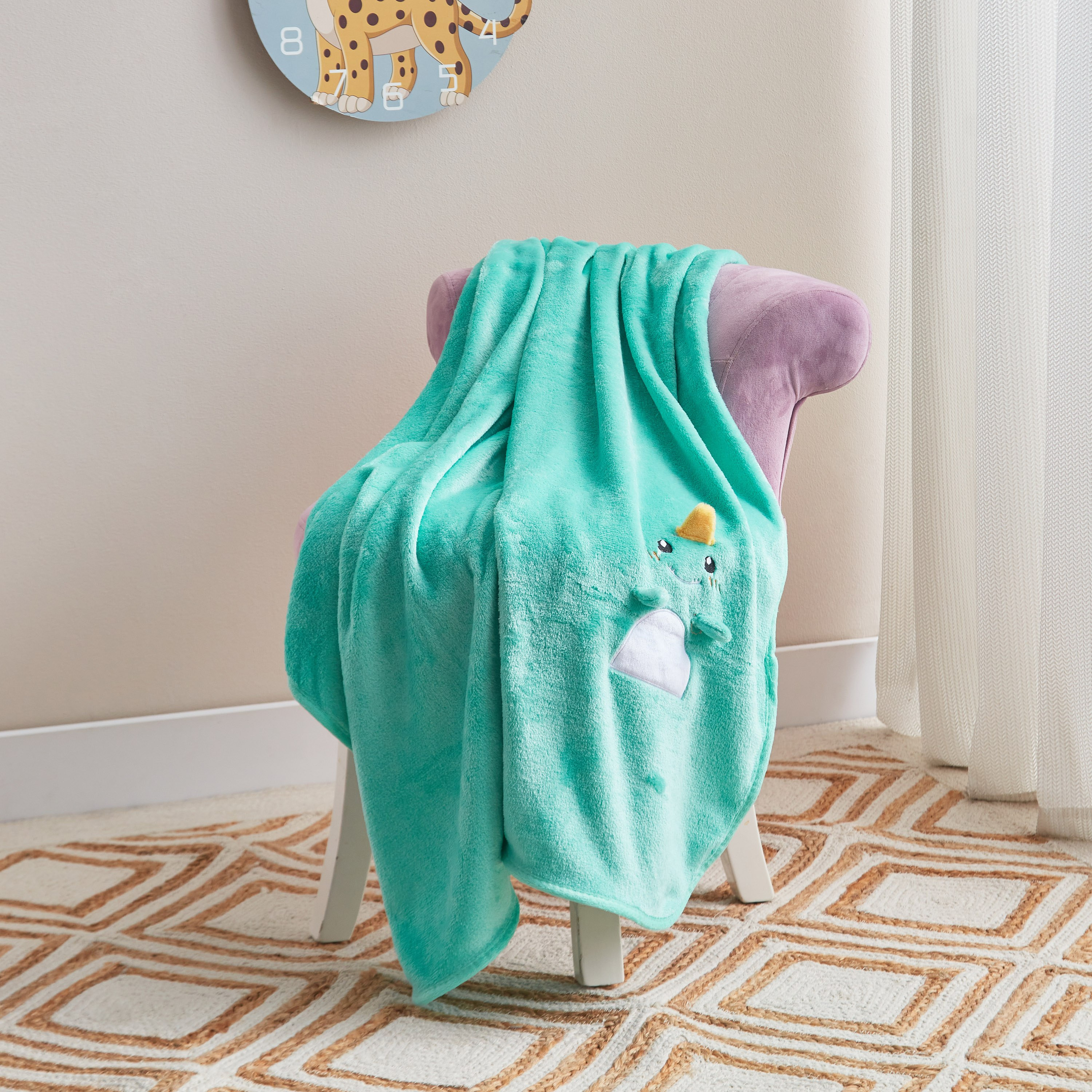 بطانية فلانيلة مطرزة على شكل حيوان من بلاي لاند دينو - 100x100 سم-hbxhomeware-hbxkidsandyouth-image-1