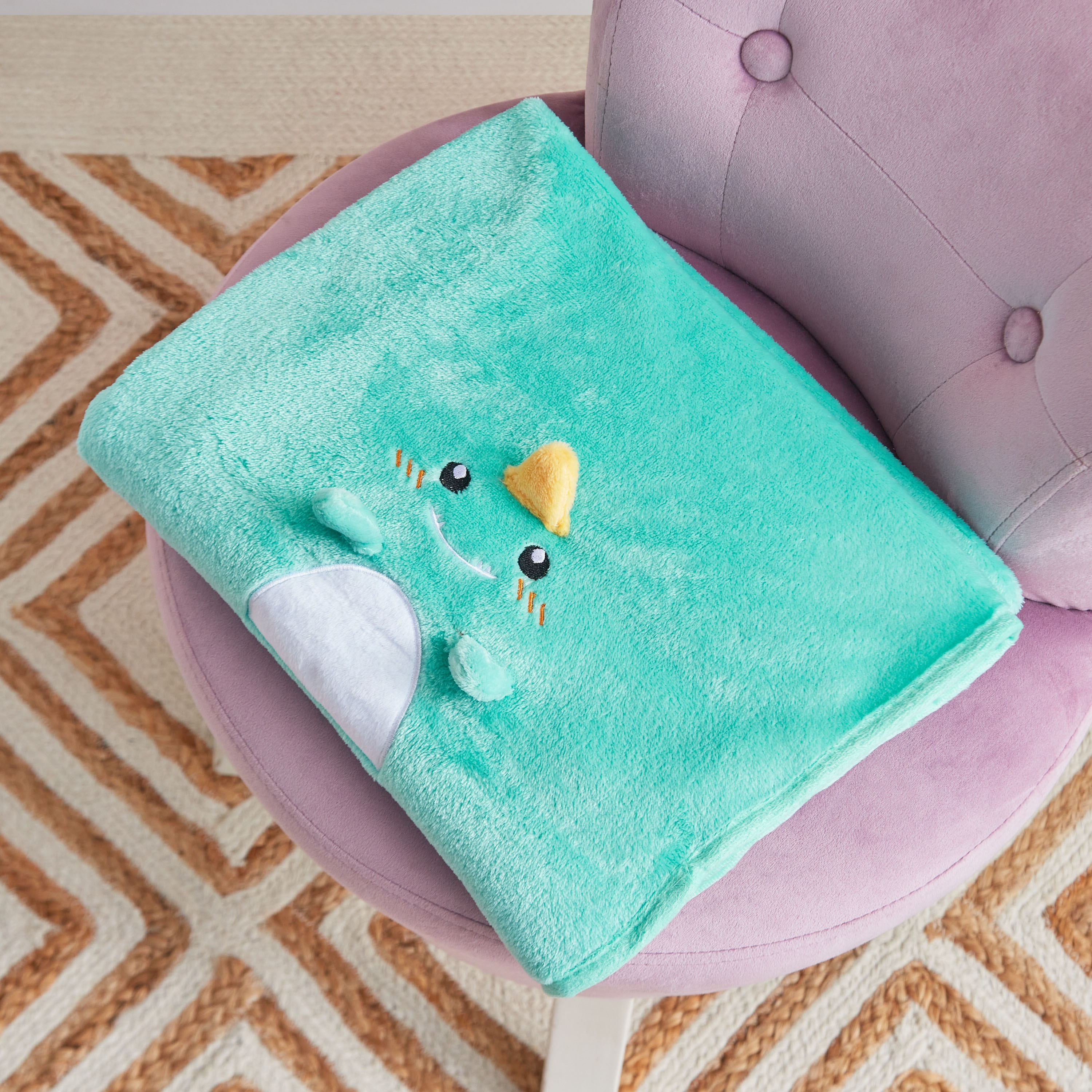 بطانية فلانيلة مطرزة على شكل حيوان من بلاي لاند دينو - 100x100 سم-hbxhomeware-hbxkidsandyouth-image-4