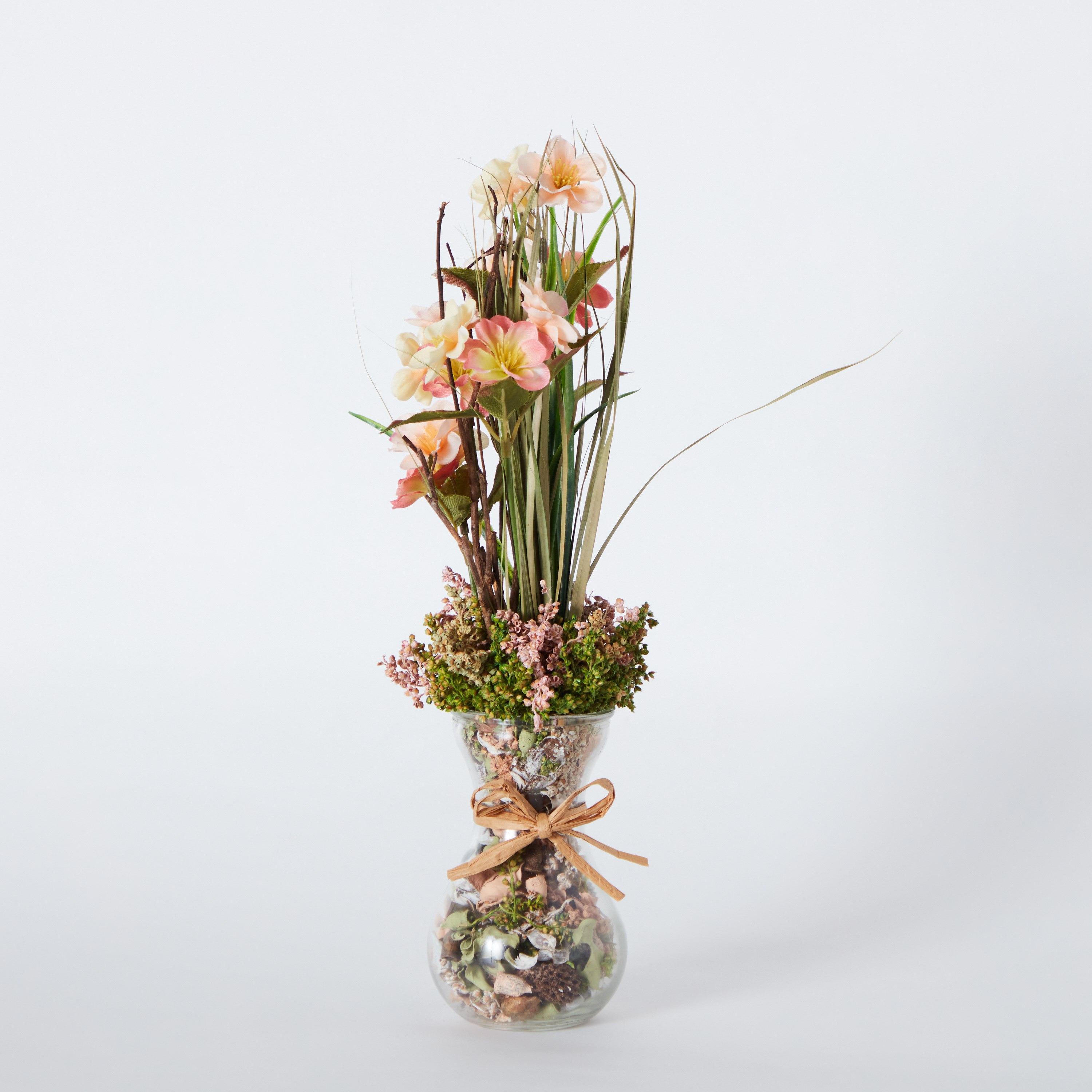 باقة زهور متفتحة مع وعاء زجاجي من فيونا - 17x15x37 سم-hbxdecorandfurnishings-homeaccessories-artificialflowersandplants-image-5