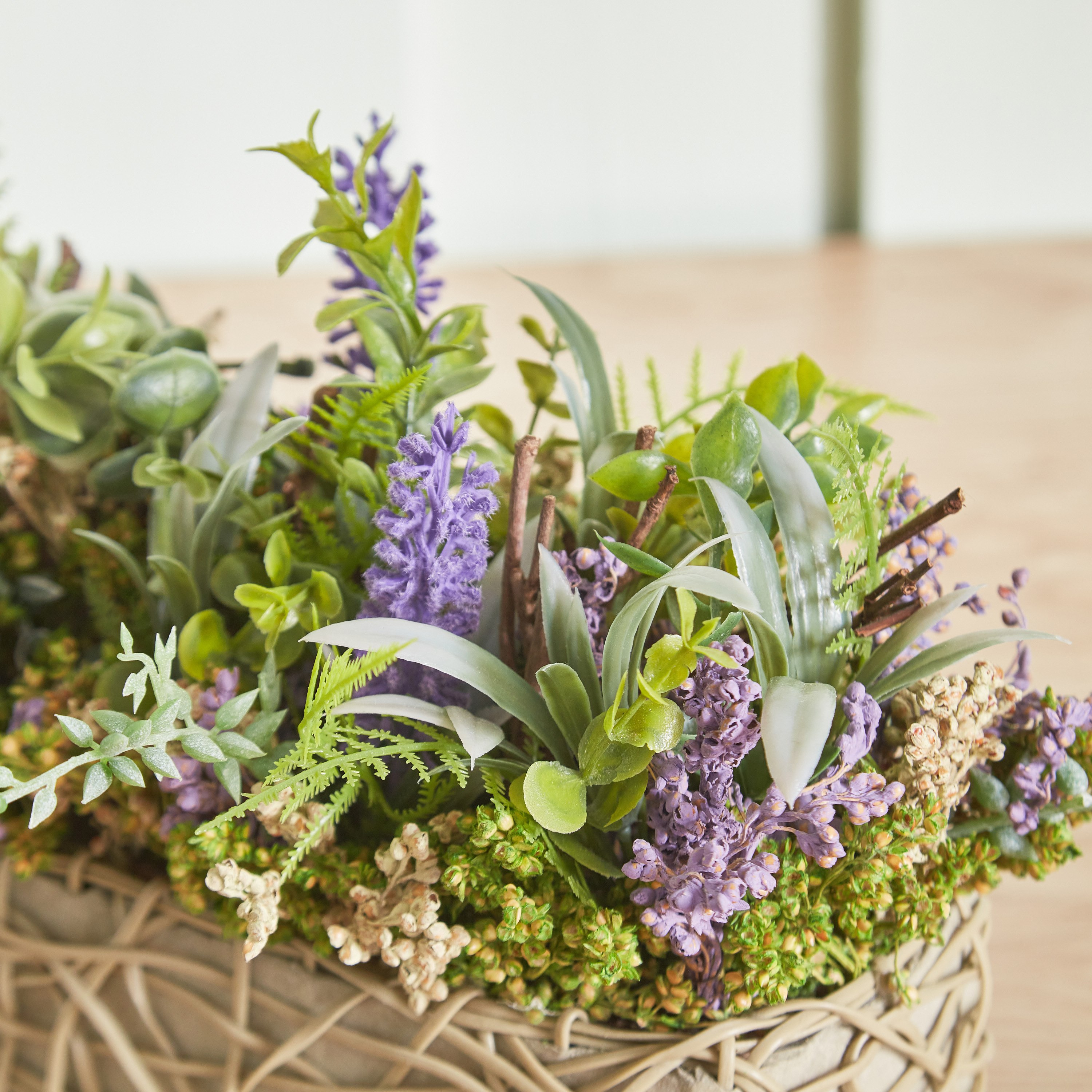 Fiona Lavender Floral Arrangement with Woven Basket - 33x16x16 cm-hbxdecorandfurnishings-homeaccessories-artificialflowersandplants-image-3