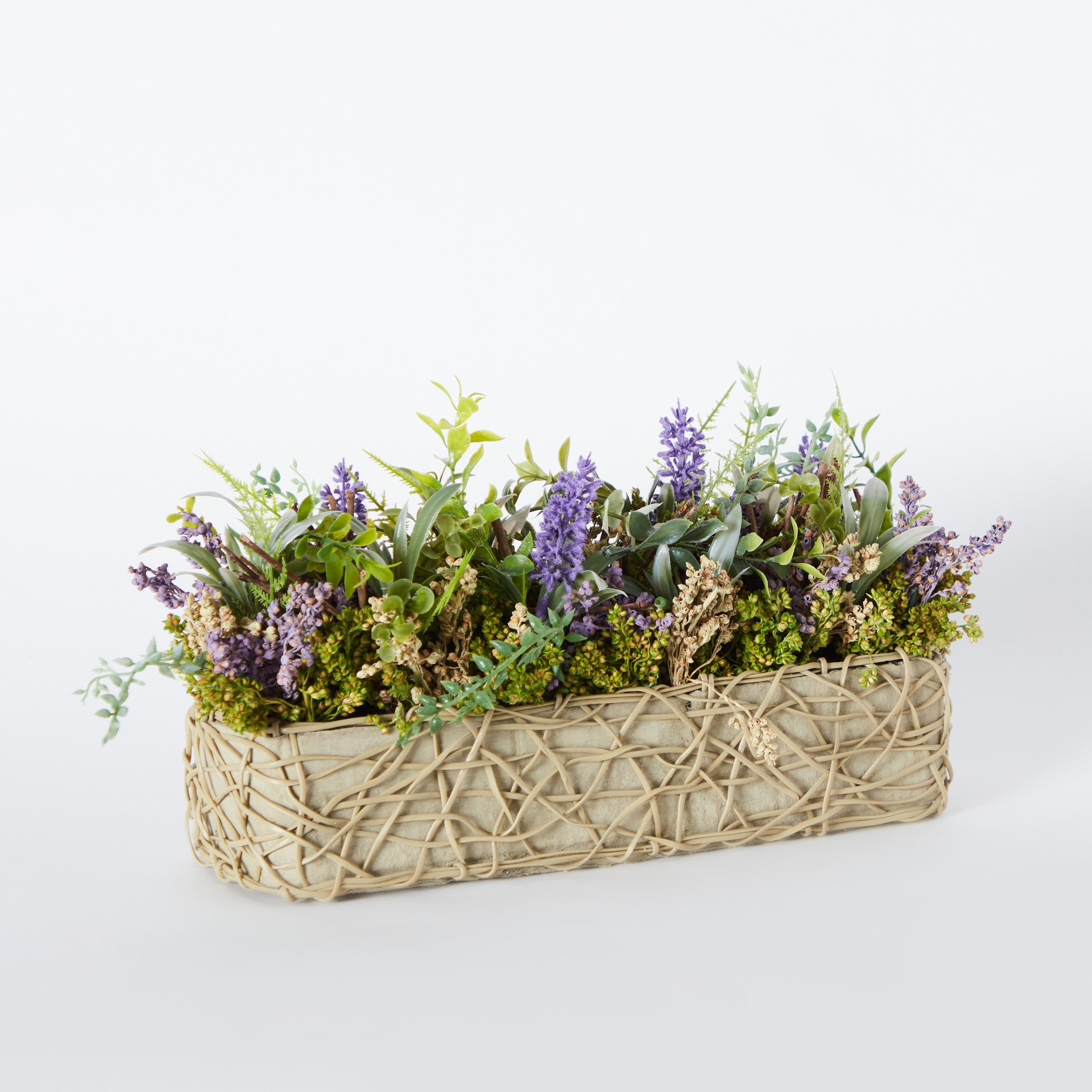 Fiona Lavender Floral Arrangement with Woven Basket - 33x16x16 cm-hbxdecorandfurnishings-homeaccessories-artificialflowersandplants-image-6