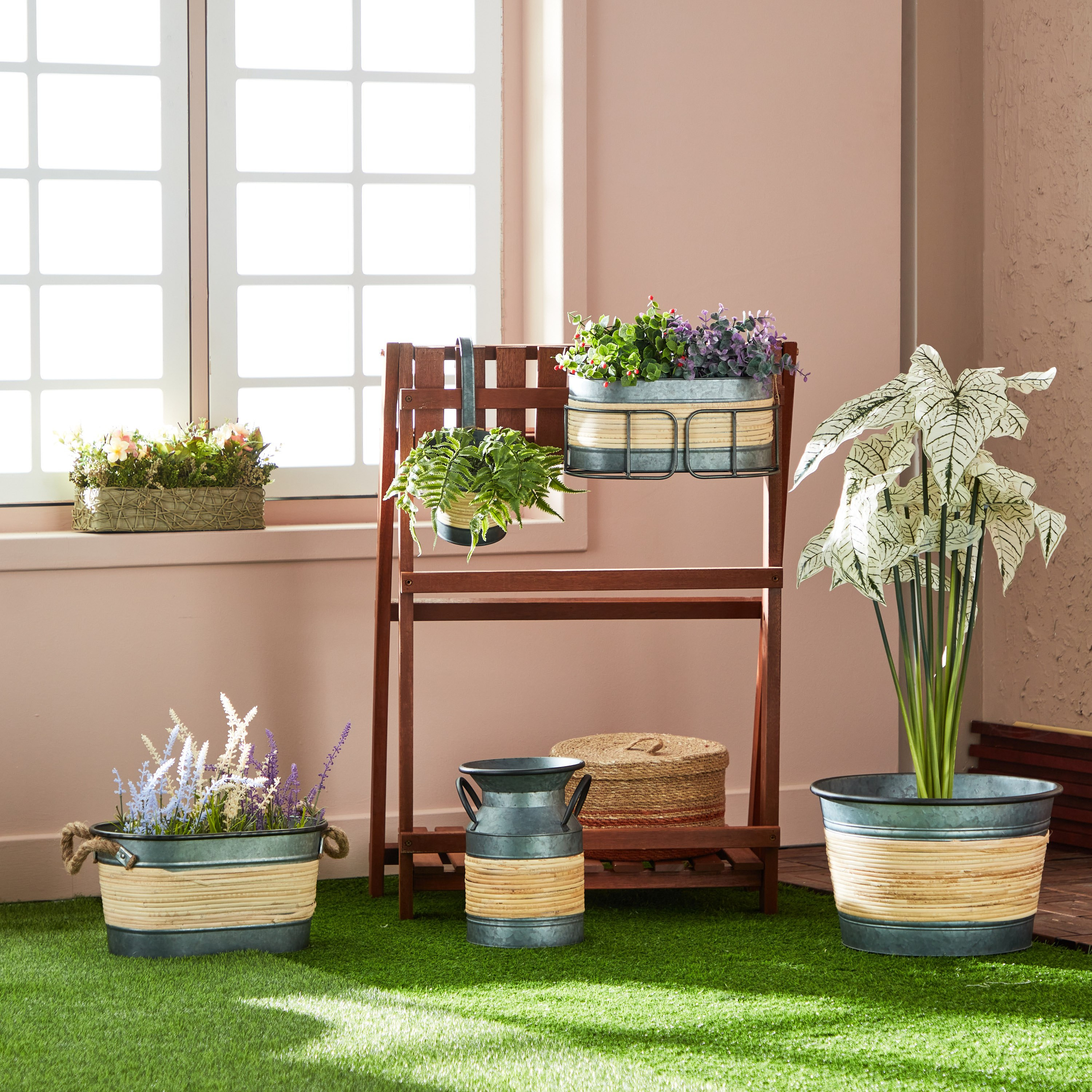 باقة زهور متفتحة مع سلة منسوجة من فيونا - 33x16x16 سم-hbxdecorandfurnishings-homeaccessories-artificialflowersandplants-image-5