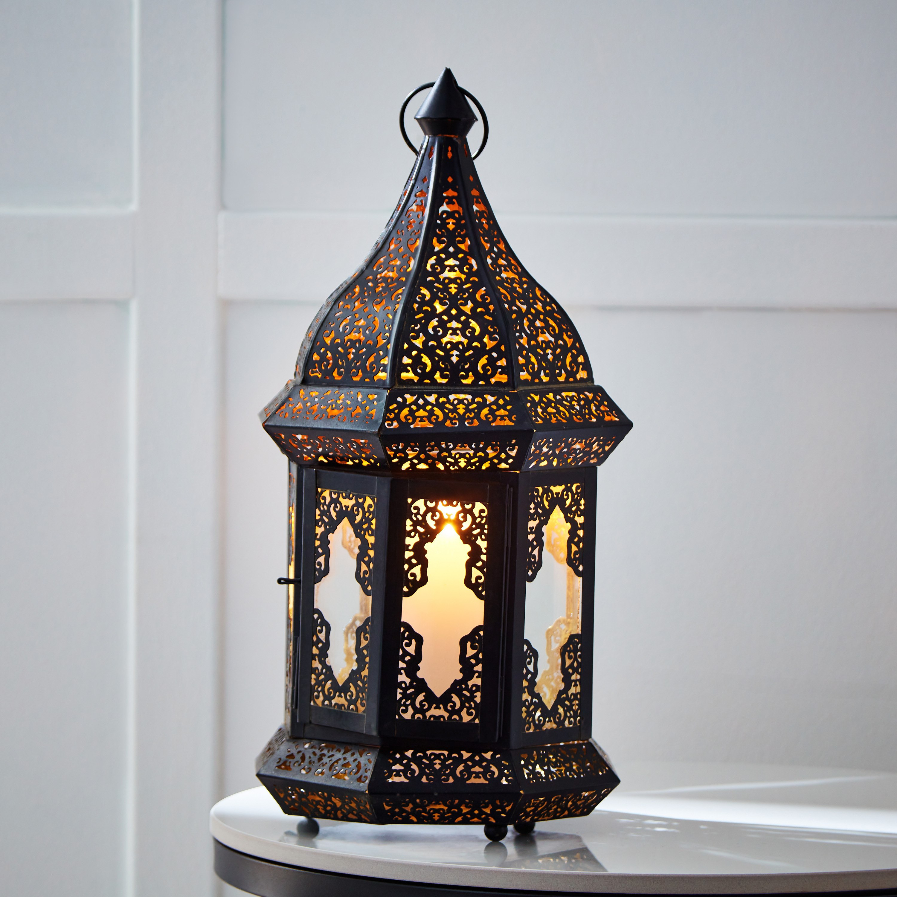 Splendid Metal Lantern - 20x20x42 cm-hbxdecorandfurnishings-homeaccessories-lanterns-image-2