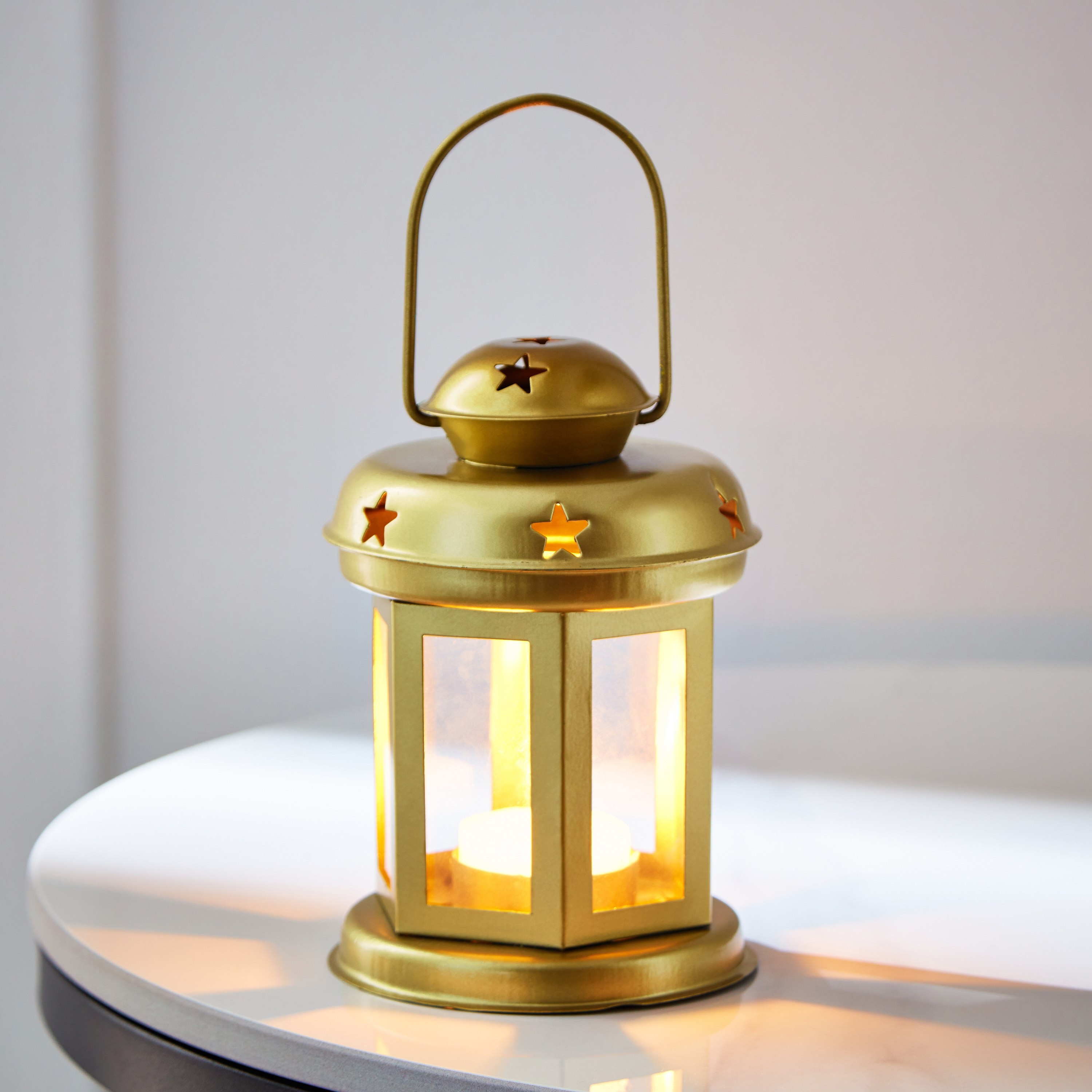 Splendid Metal Decorative Lantern - 10x10x14 cm-hbxdecorandfurnishings-homeaccessories-lanterns-image-2