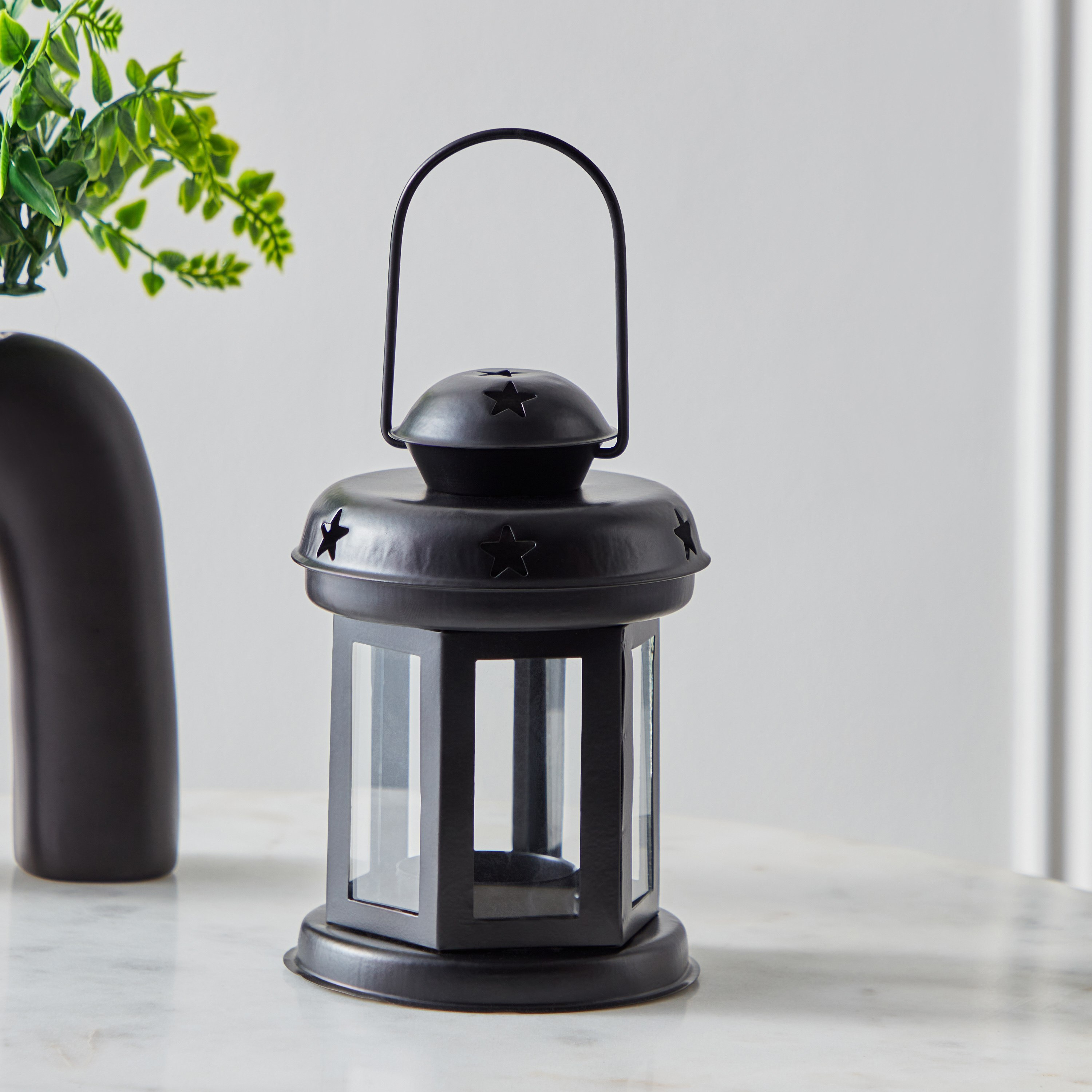 Splendid Metal Decorative Lantern - 10x10x14 cm-hbxdecorandfurnishings-homeaccessories-lanterns-image-1
