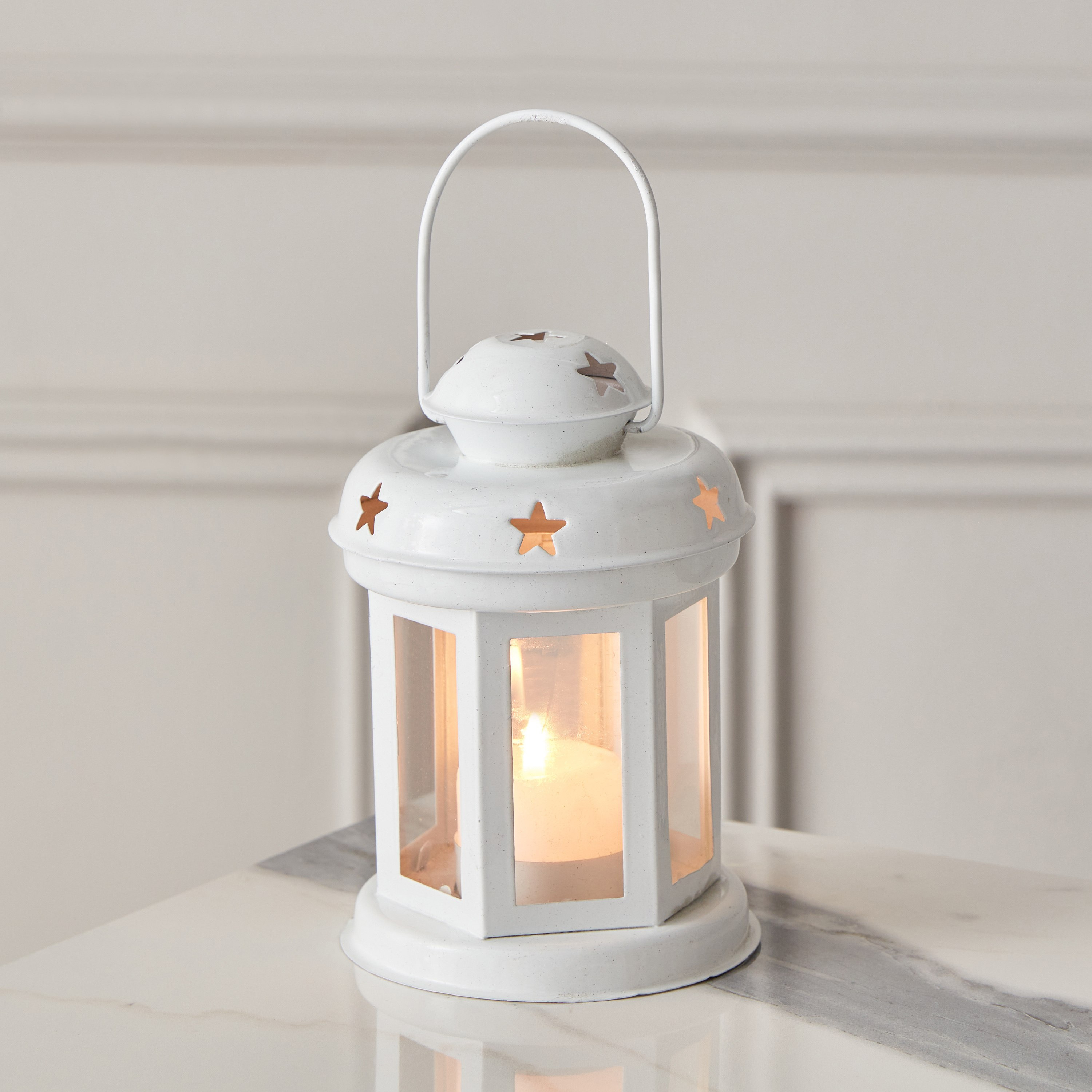 Splendid Metal Decorative Lantern - 10x10x14 cm-hbxdecorandfurnishings-homeaccessories-lanterns-image-1