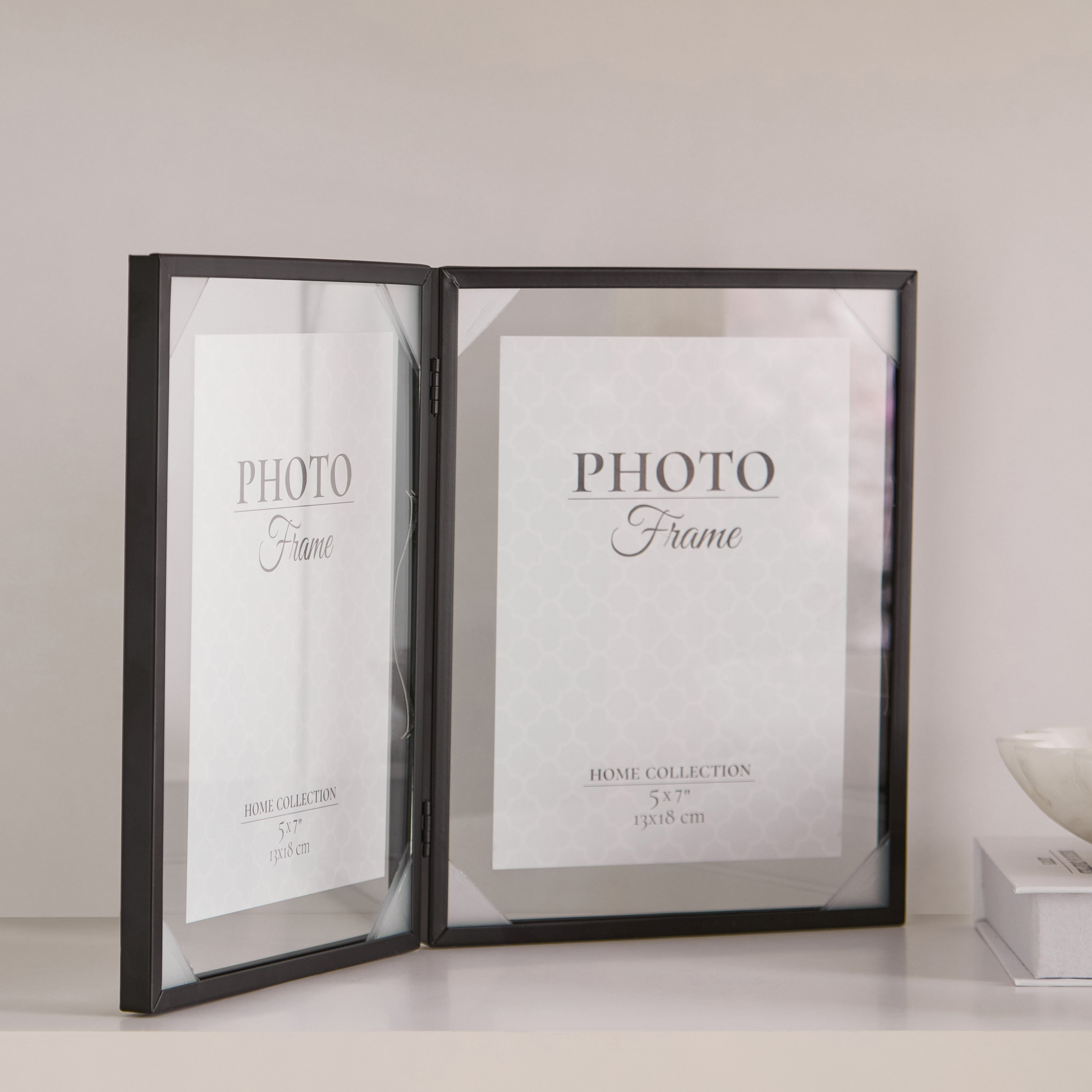 Elbe 5x7-inch Metal Standing Foldable 2-Photo Frame - 36.5x23x1.1 cm-PROMO_HB_AE_B2G2_011025-image-1
