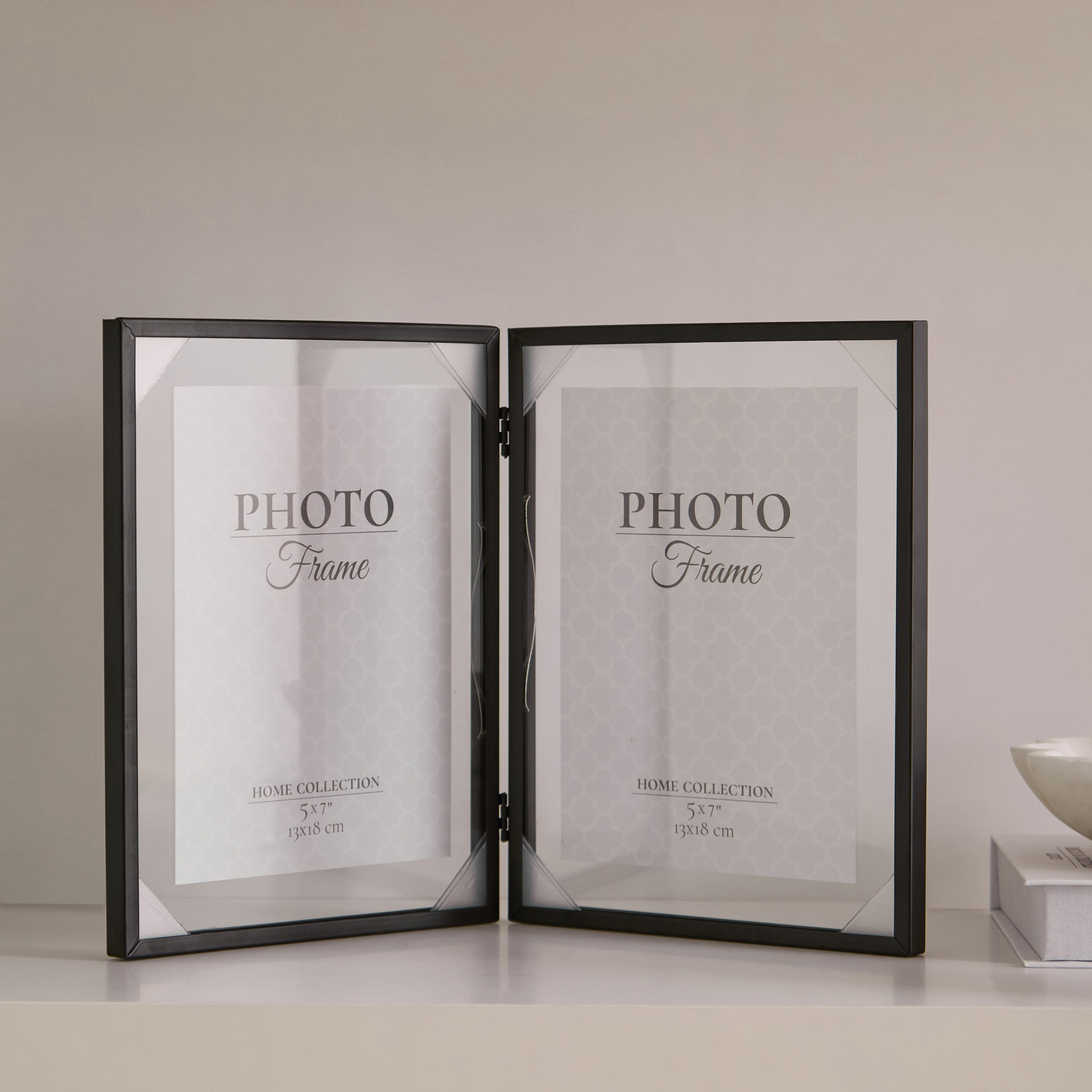 Elbe 5x7-inch Metal Standing Foldable 2-Photo Frame - 36.5x23x1.1 cm-PROMO_HB_AE_B2G2_011025-image-2