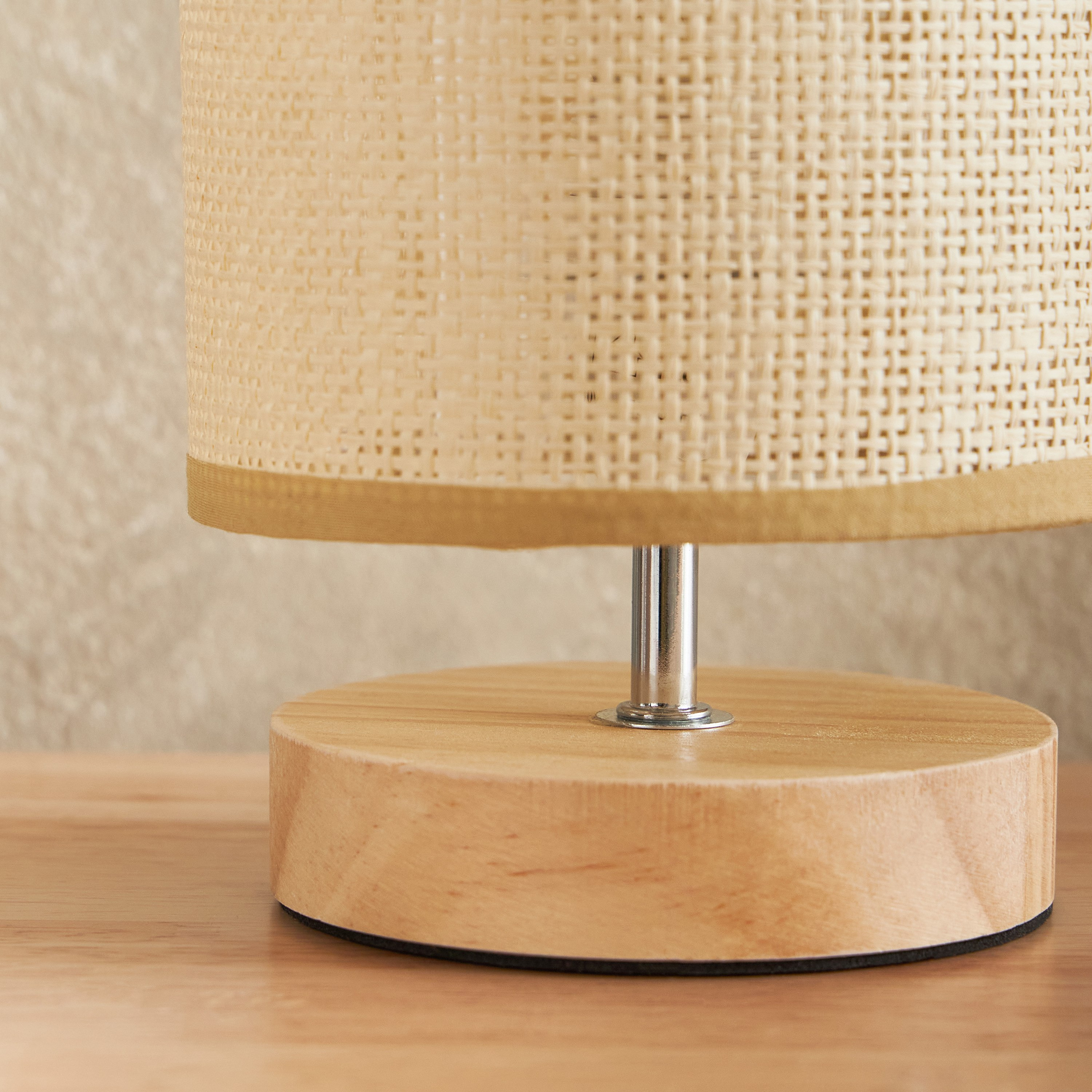 Elbe Wooden Table Lamp with Paper Rope Lampshade - 13x13x21 cm-hbxlivingroom-lighting-tablelamps-image-4