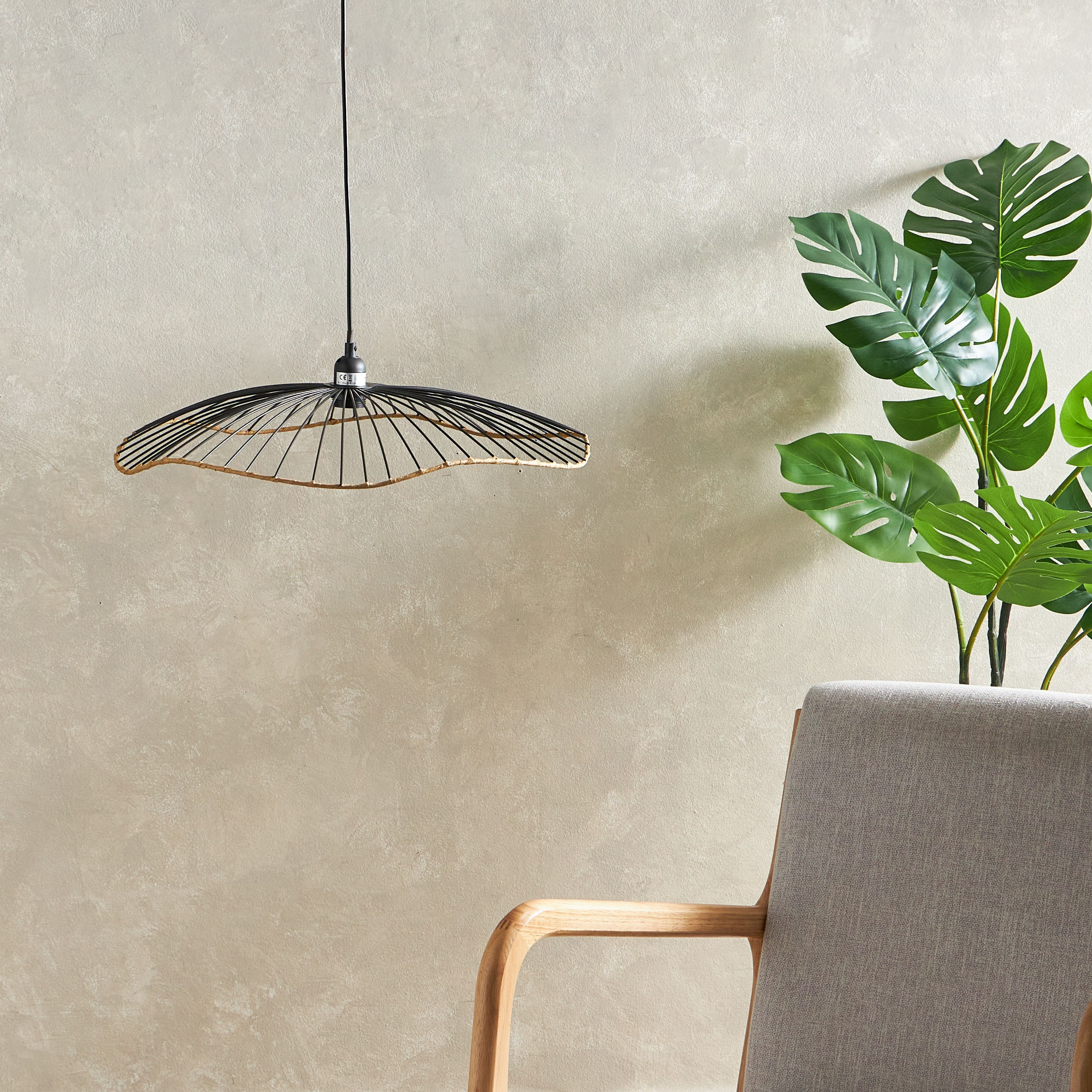 مصباح معلق مع غطاء حبل ورقي إي27 من إلبي - 55.5x56x16 سم-hbxhomeware-hbxdecorandfurnishings-image-1