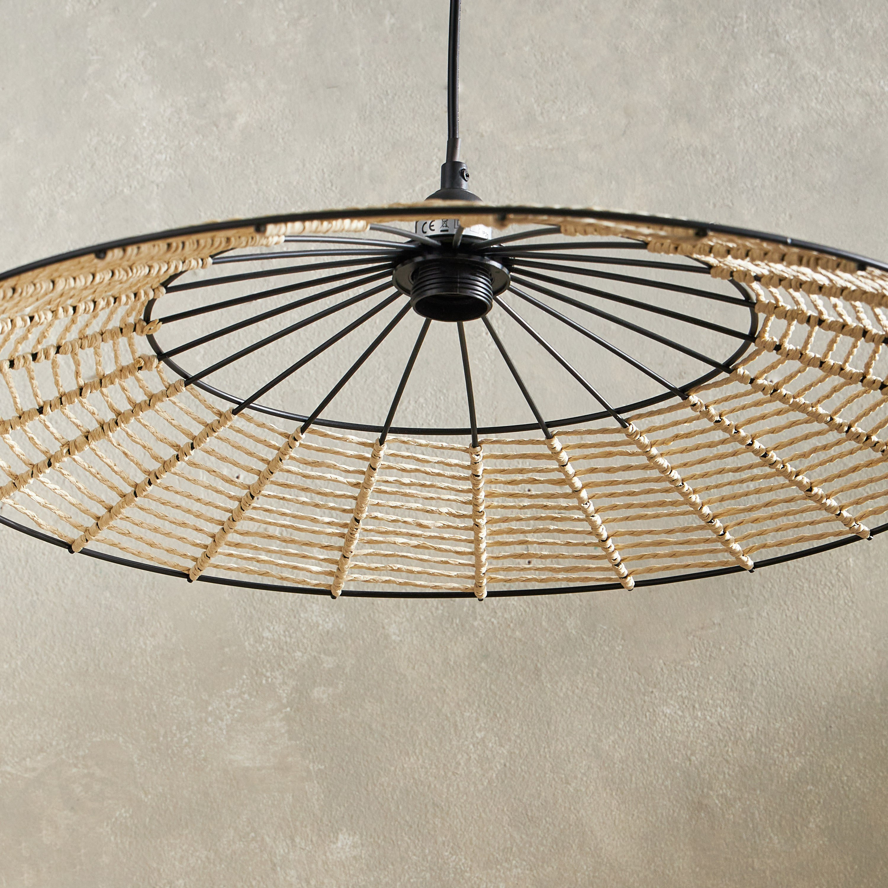 مصباح معلق مع غطاء حبل ورقي إي27 من إلبي - 55.5x56x15 سم-hbxhomeware-hbxdecorandfurnishings-image-3