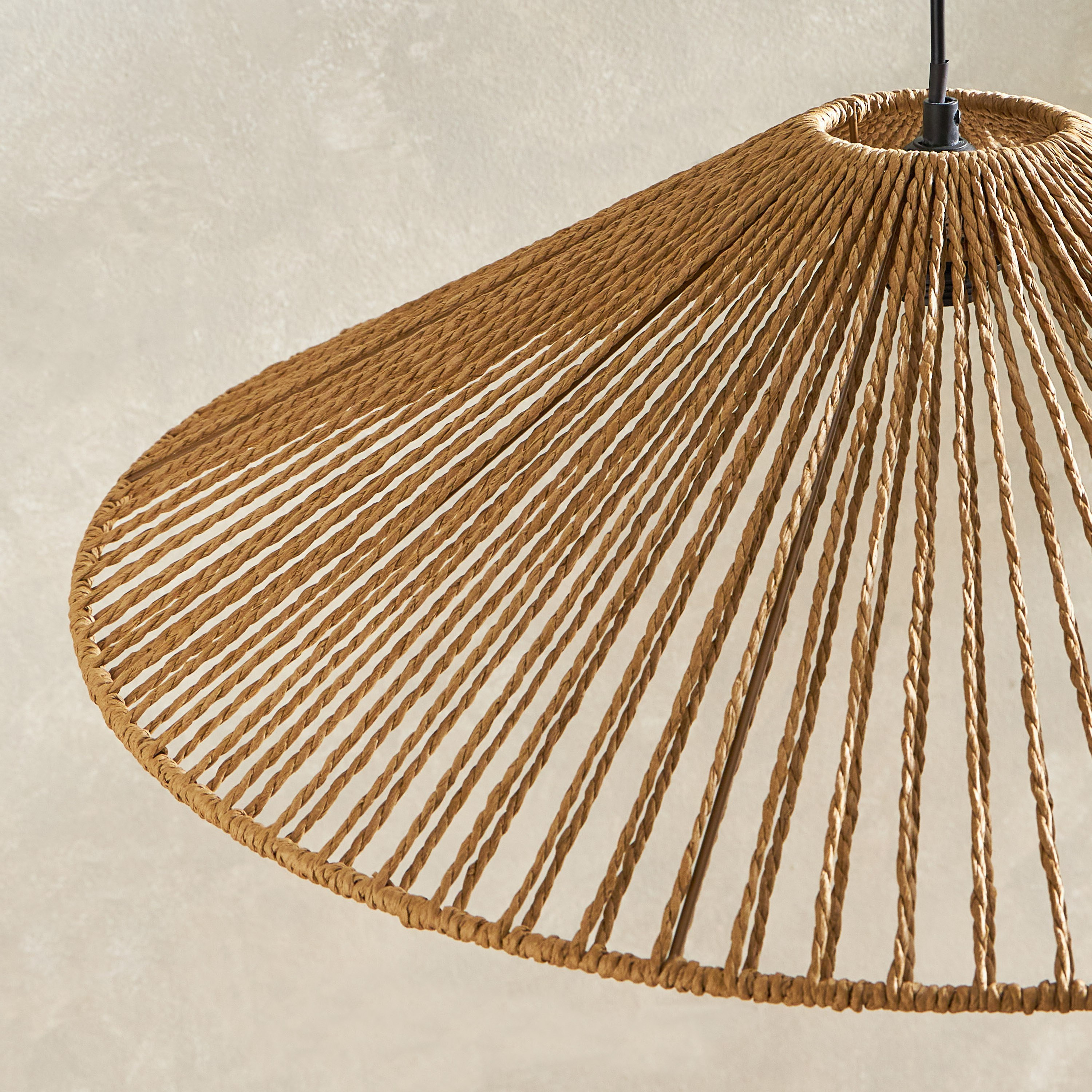 مصباح معلق إي27 مع غطاء حبل ورقي من إلبي  - 66x66x16 سم-hbxhomeware-hbxdecorandfurnishings-image-4