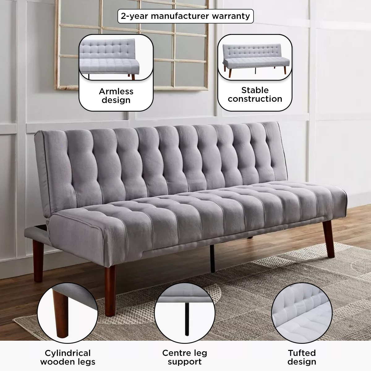 كنبة سرير قماش 3 مقاعد من جيبسون-hbxfurniture-sofasandarmchairs-sofabeds-image-5