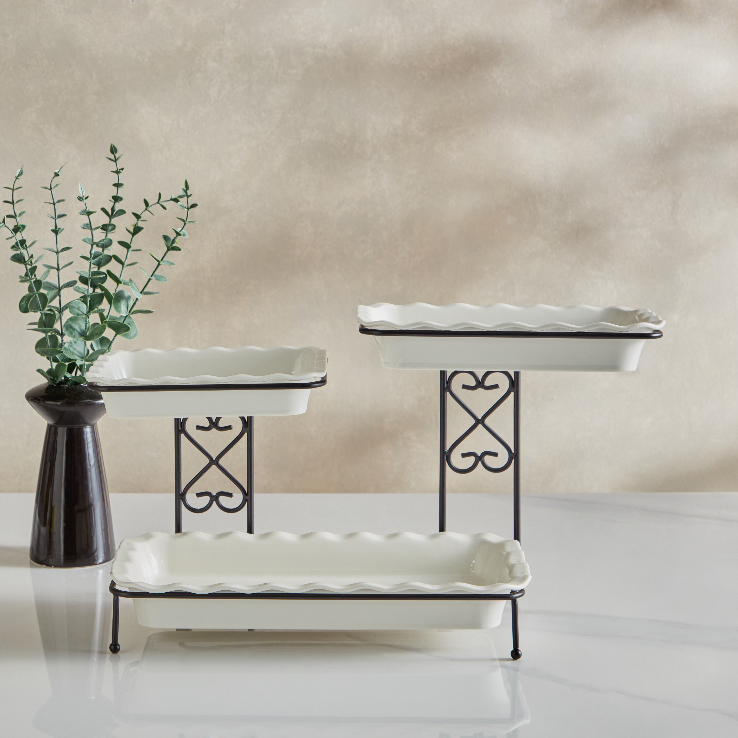 Nova 4-Piece Rectangular 3-Tier Serving Set-hbxdecorandfurnishings-tabletop-serveware-image-2