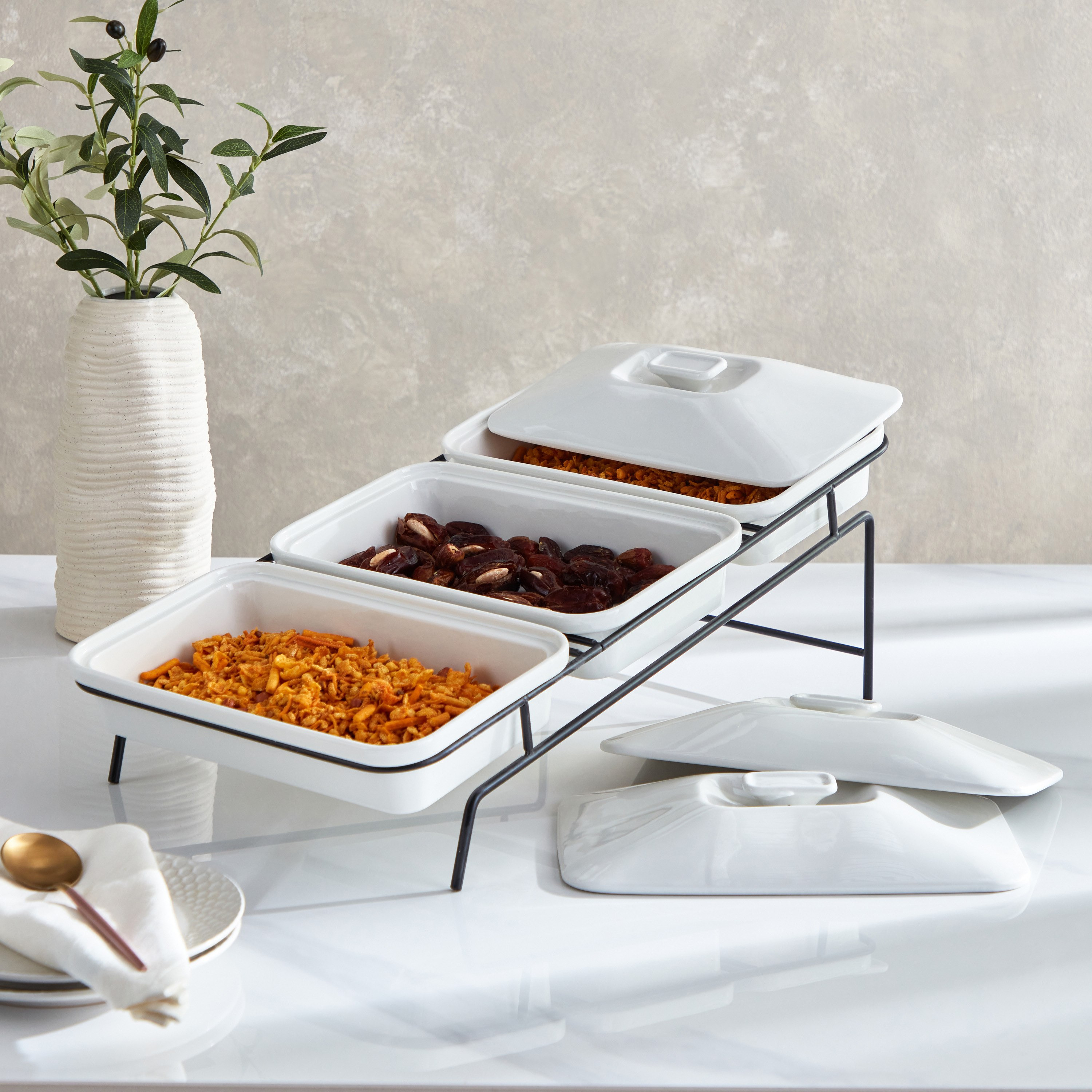 طقم تقديم مستطيل 7 قطع من نوفا-hbxdecorandfurnishings-tabletop-serveware-image-1