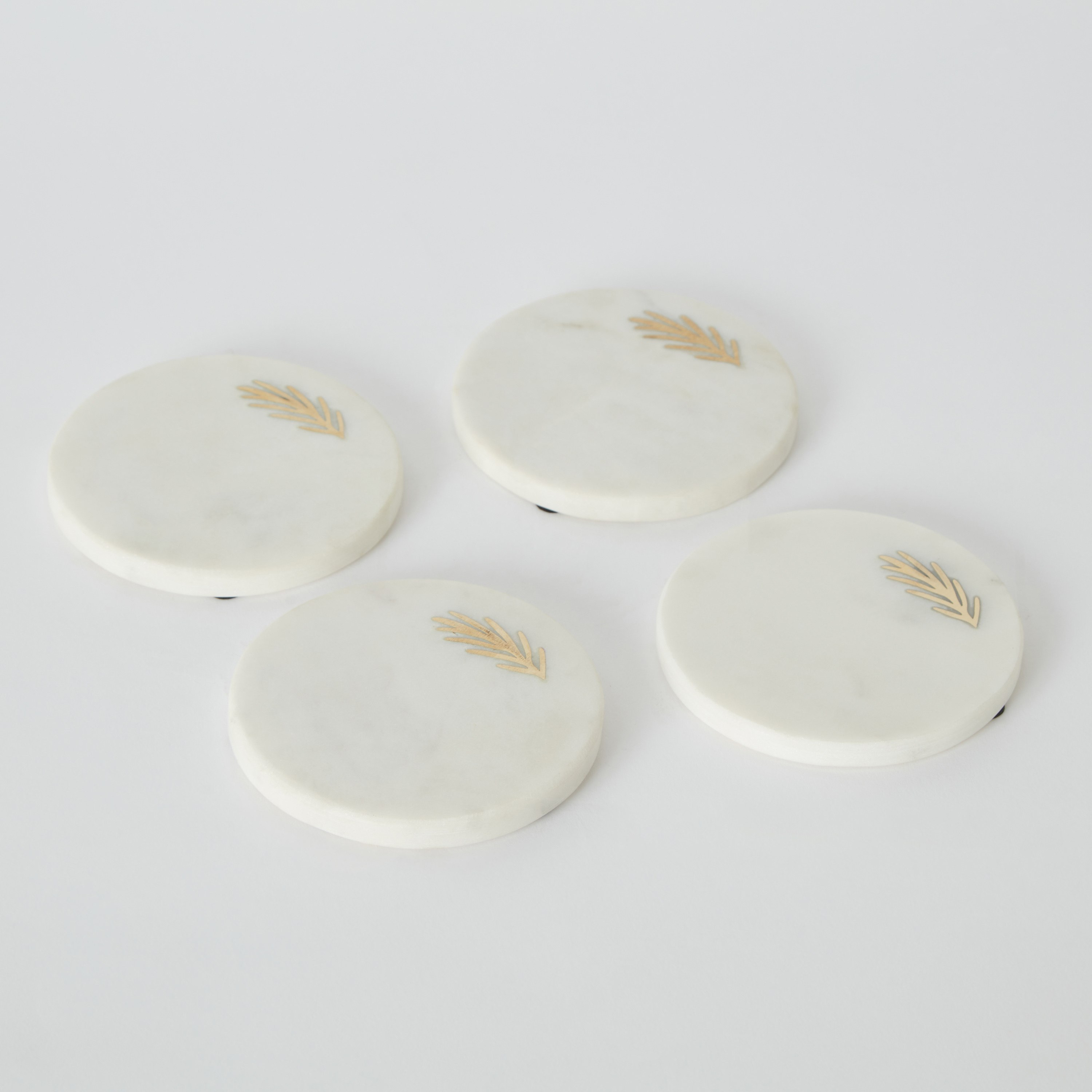 Bianca 4-Piece Marble Coaster Set - 10 cm-hbxdecorandfurnishings-tabletop-serveware-image-5