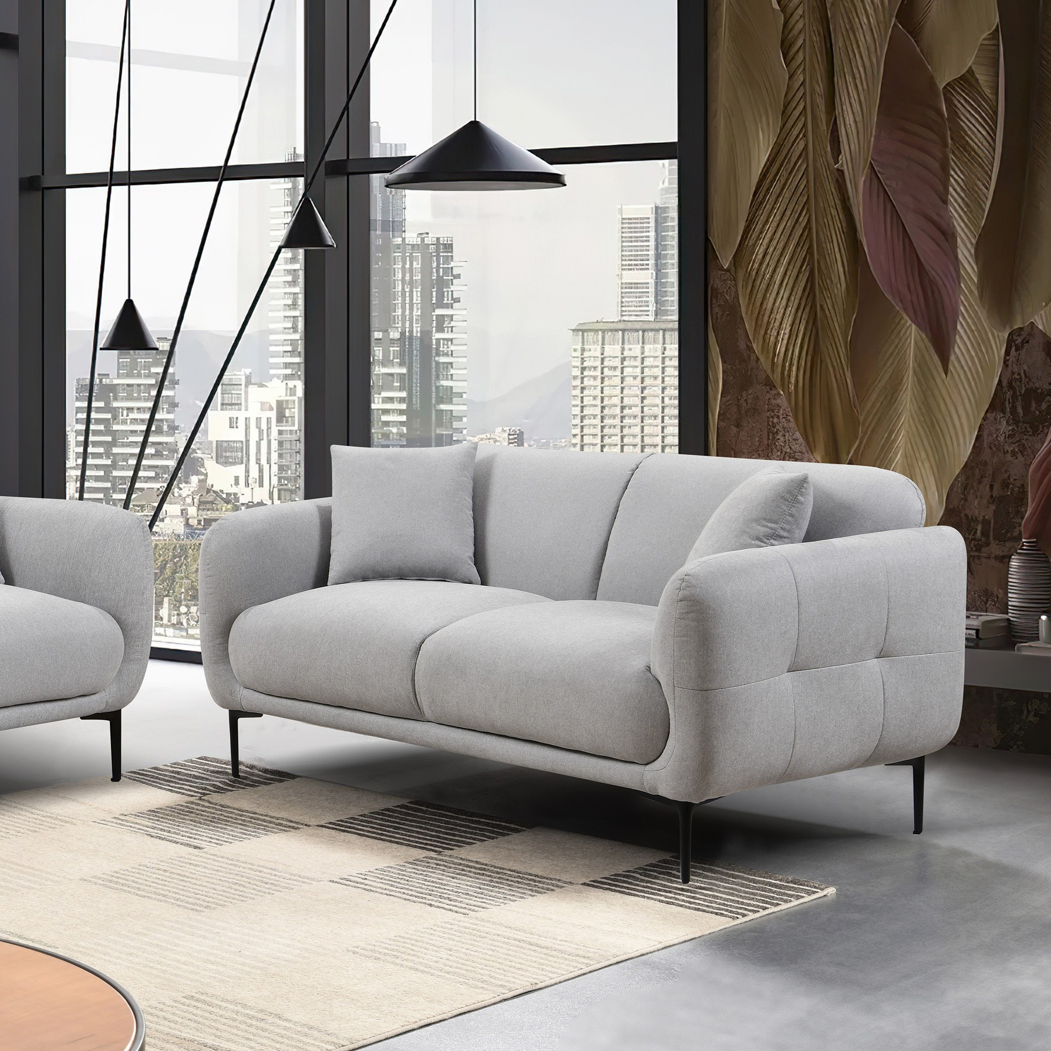 كنبة قماش مقعدين مع وسادتين من فيفولي-hbxlivingroom-sofasandarmchairs-sofas-image-1