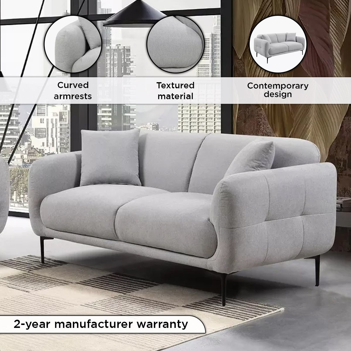 كنبة قماش مقعدين مع وسادتين من فيفولي-hbxlivingroom-sofasandarmchairs-sofas-image-4