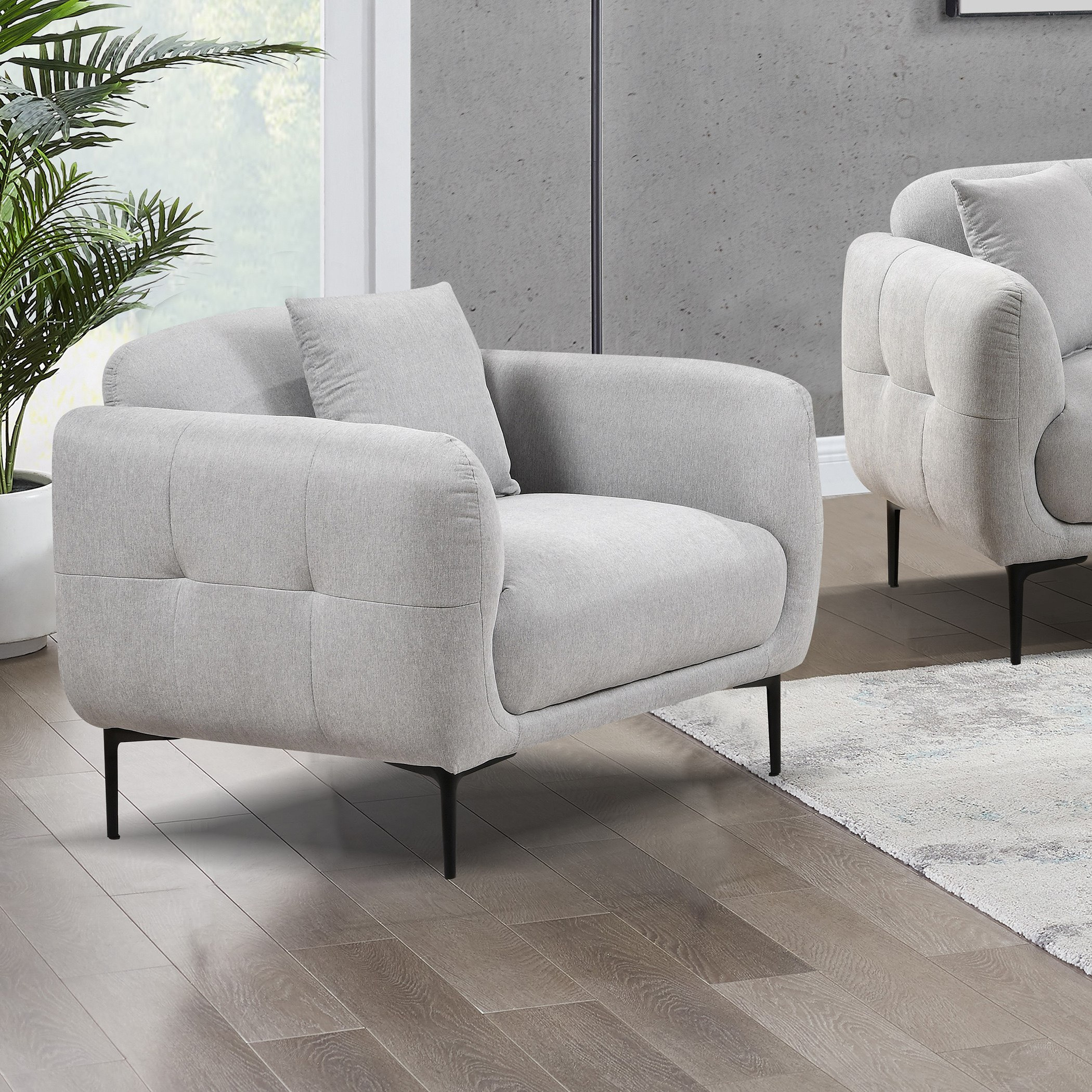 كرسي قماش بمساند ذراعين مع وسادة من فيفولي-hbxlivingroom-sofasandarmchairs-sofas-image-1