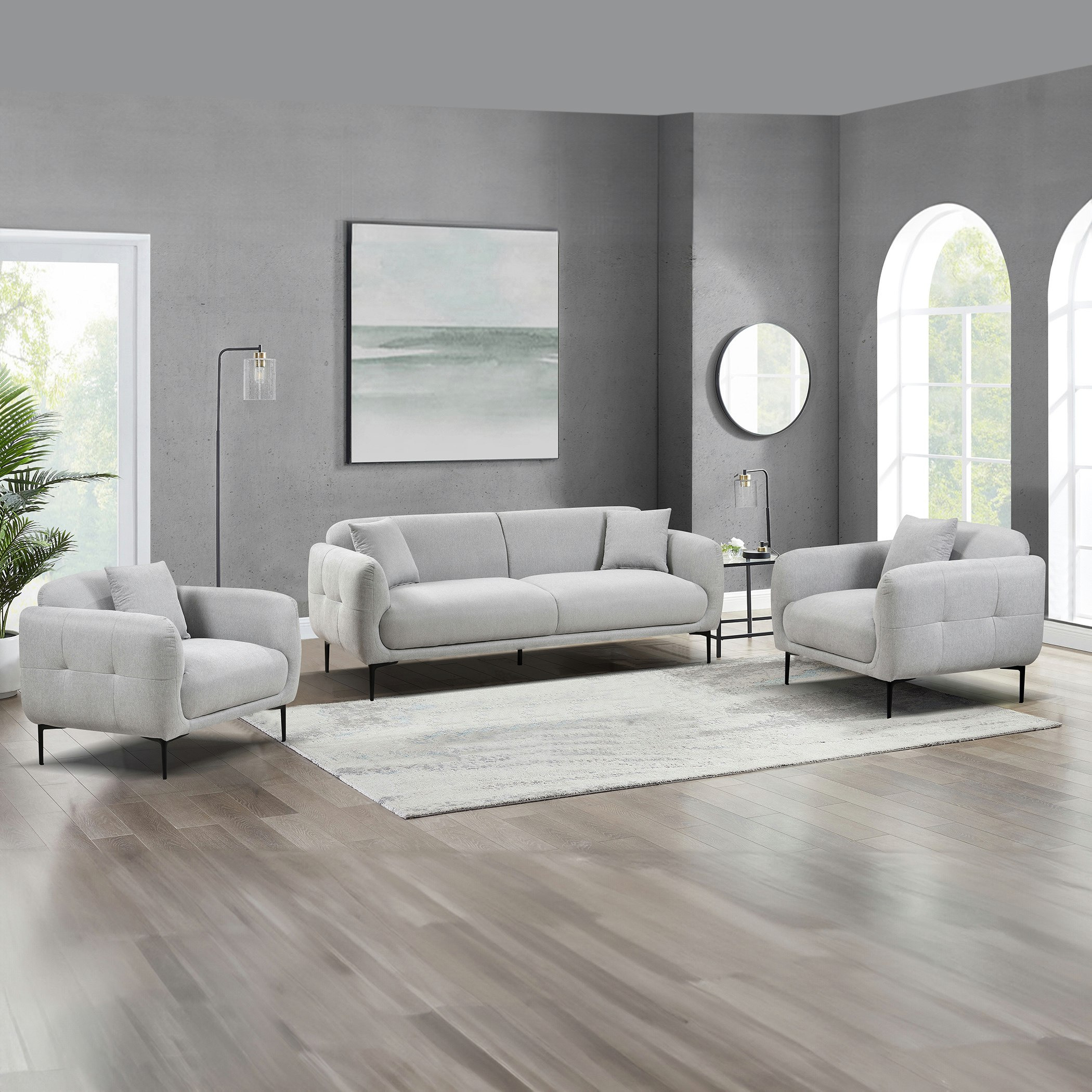كرسي قماش بمساند ذراعين مع وسادة من فيفولي-hbxlivingroom-sofasandarmchairs-sofas-image-8