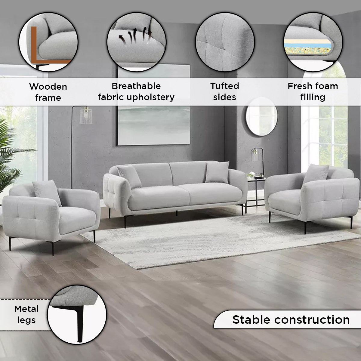 كرسي قماش بمساند ذراعين مع وسادة من فيفولي-hbxlivingroom-sofasandarmchairs-sofas-image-5