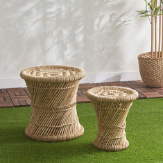 Natura 2-Piece Natural Grass Ottoman Set