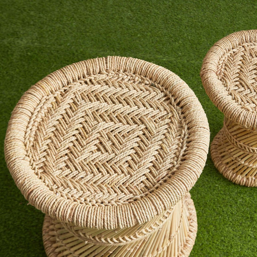 Natura 2-Piece Natural Grass Ottoman Set-Ottomans and Footstools-image-2