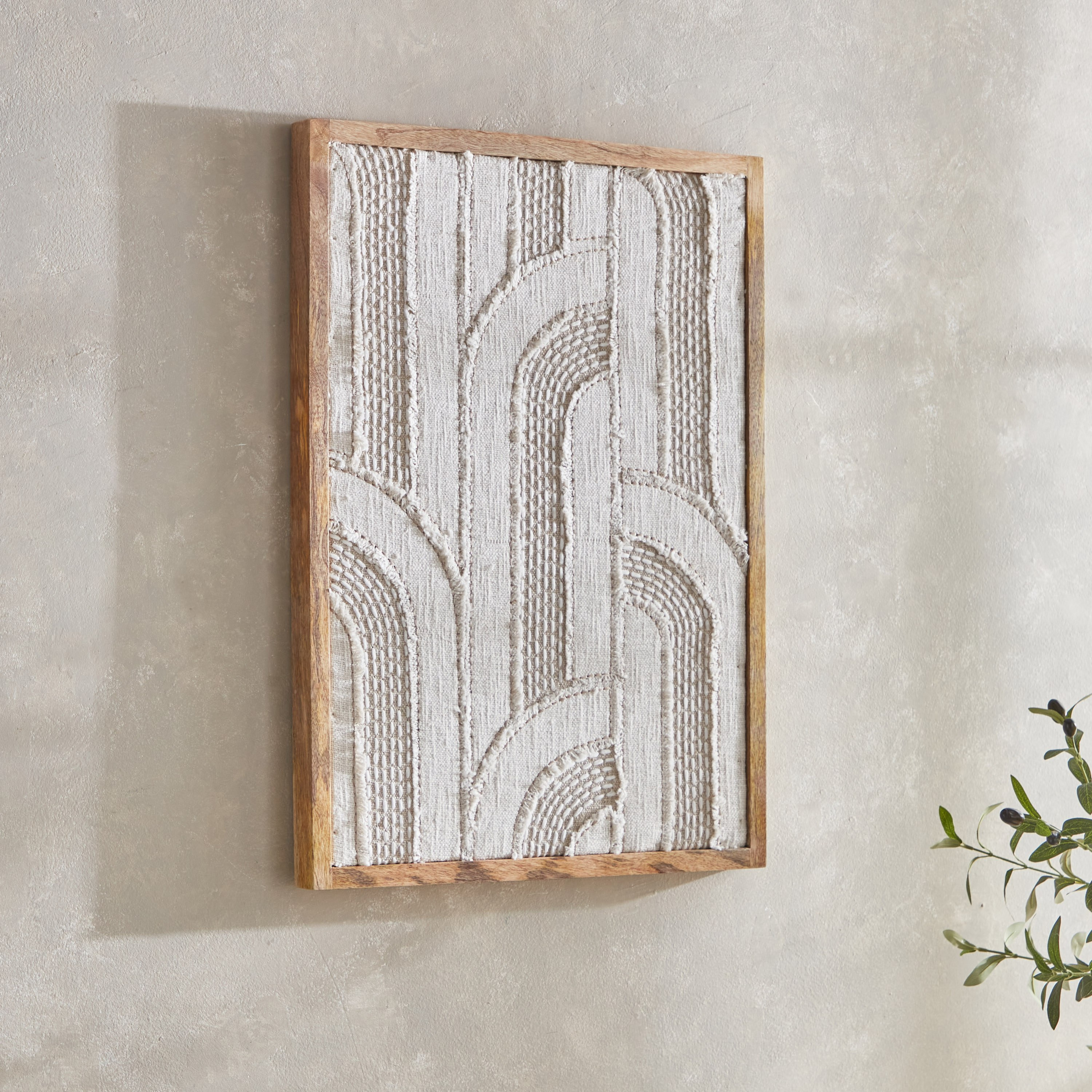ديكور حائط تجريدي من القماش مزيّن بإطار ثلاثي الأبعاد من مير - 50x70 سم-hbxhomeware-hbxdecorandfurnishings-image-1