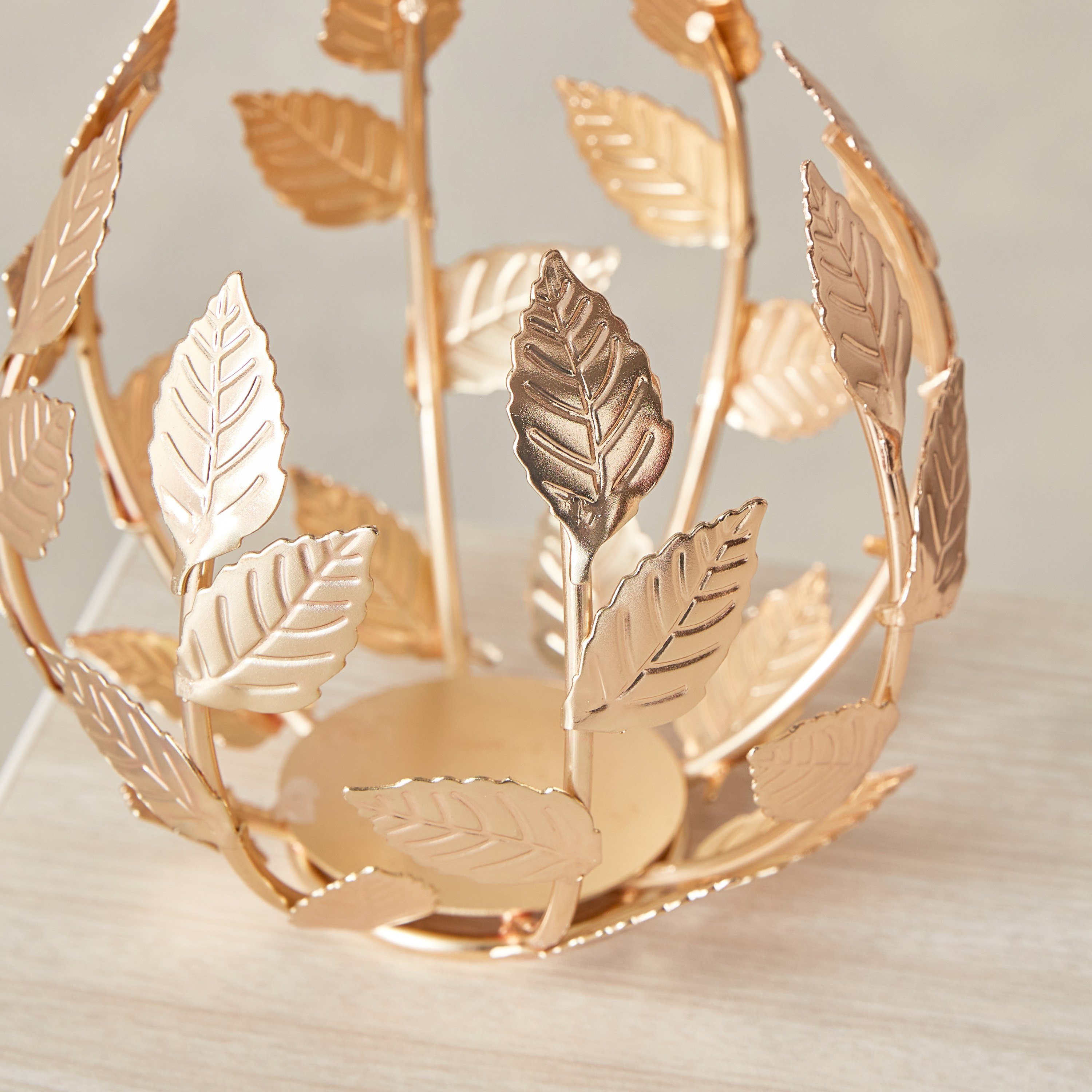 Orlie Leaf Design Metal Candleholder - 11x11 cm-PROMO_HB_AE_B2G2_011025-image-3