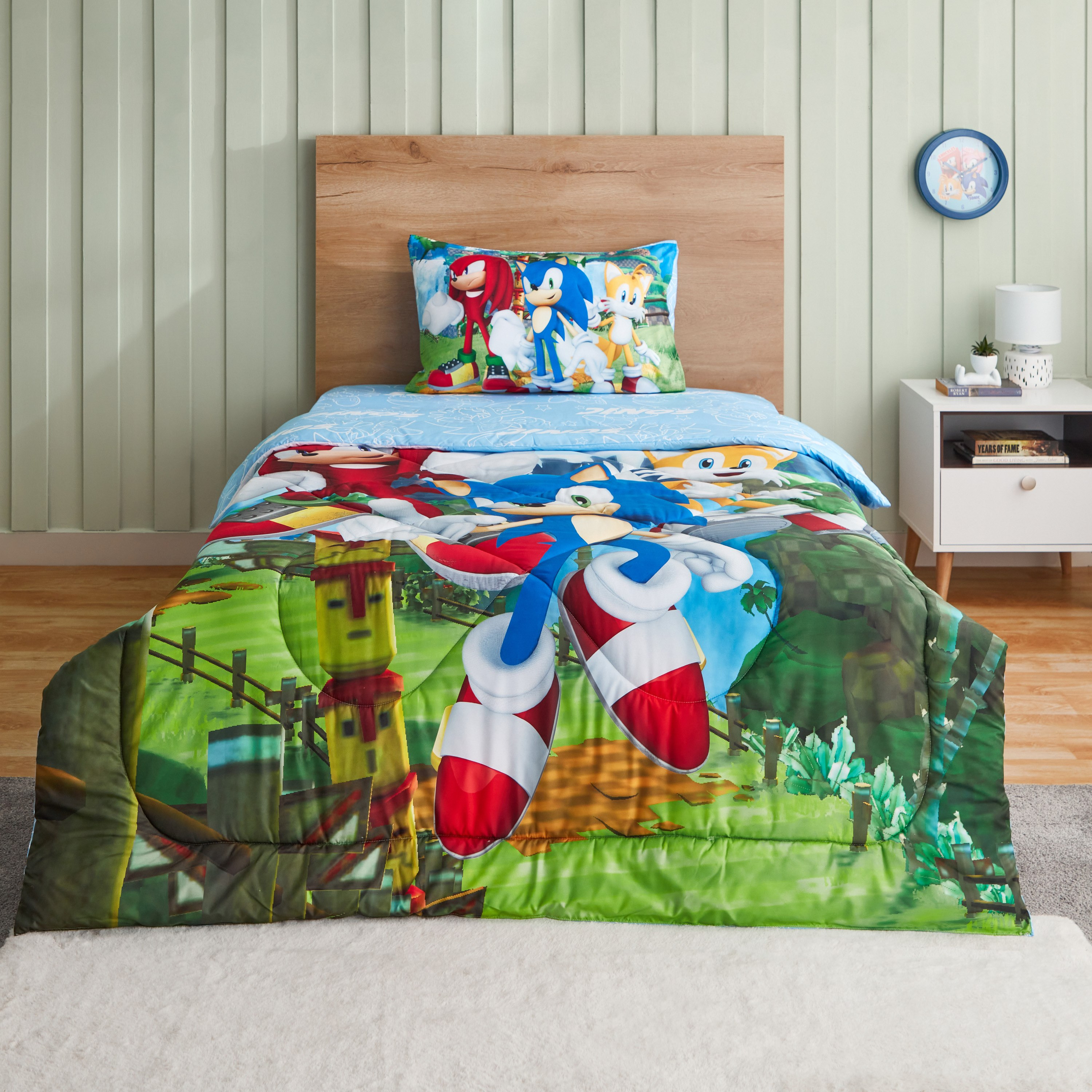 Buy Sonic the Hedgehog Twin Comforter and Pillowcase Set 160x220 cm Online in Bahrain Homebox