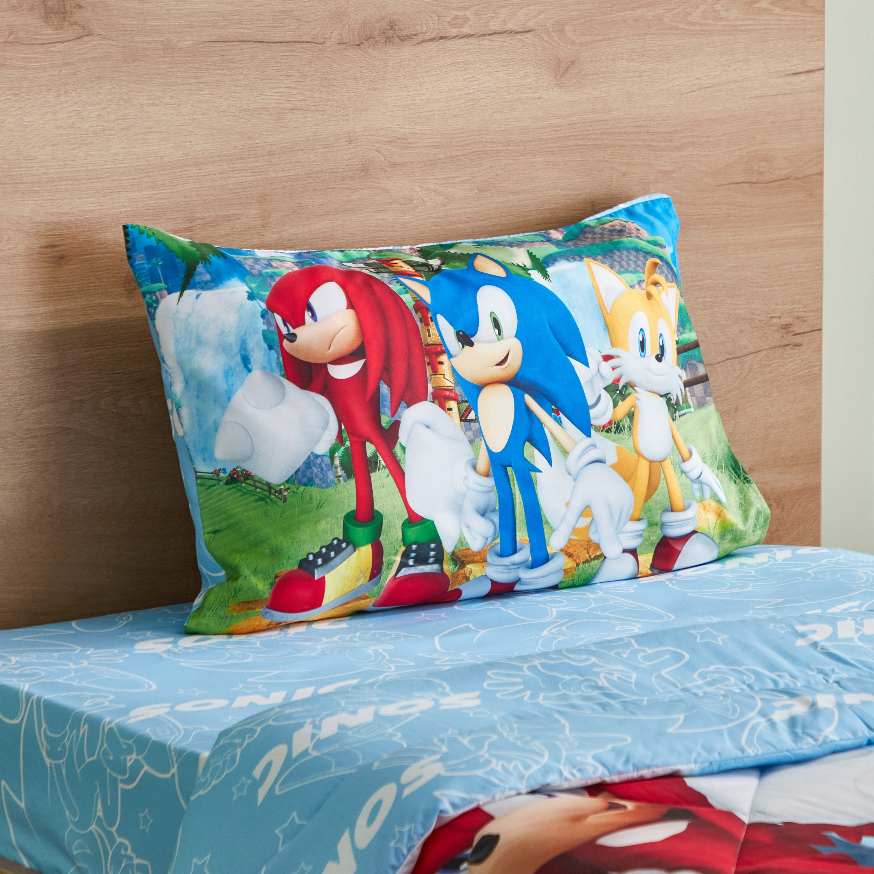 طقم لحاف توين وغطاء وسادة بطبعات سونيك- 160x220 سم-hbxhomeware-hbxkidsandyouth-image-4