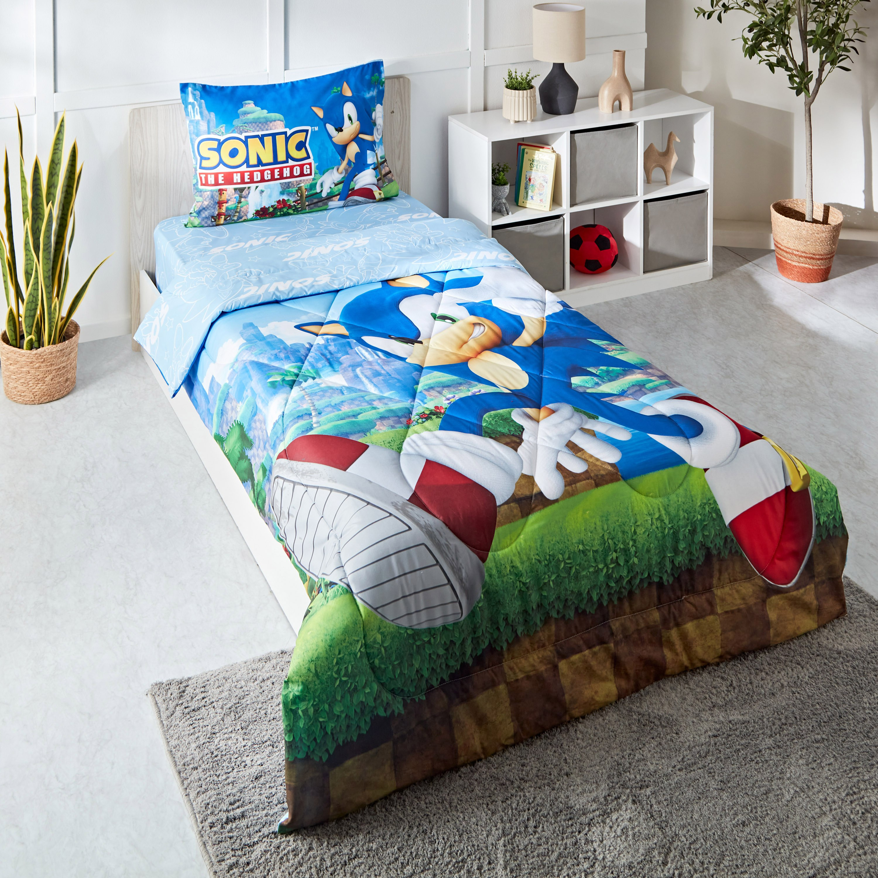 Shop Sonic Hedgehog 2 Piece Single Comforter Set 135x220 cm Online Max UAE