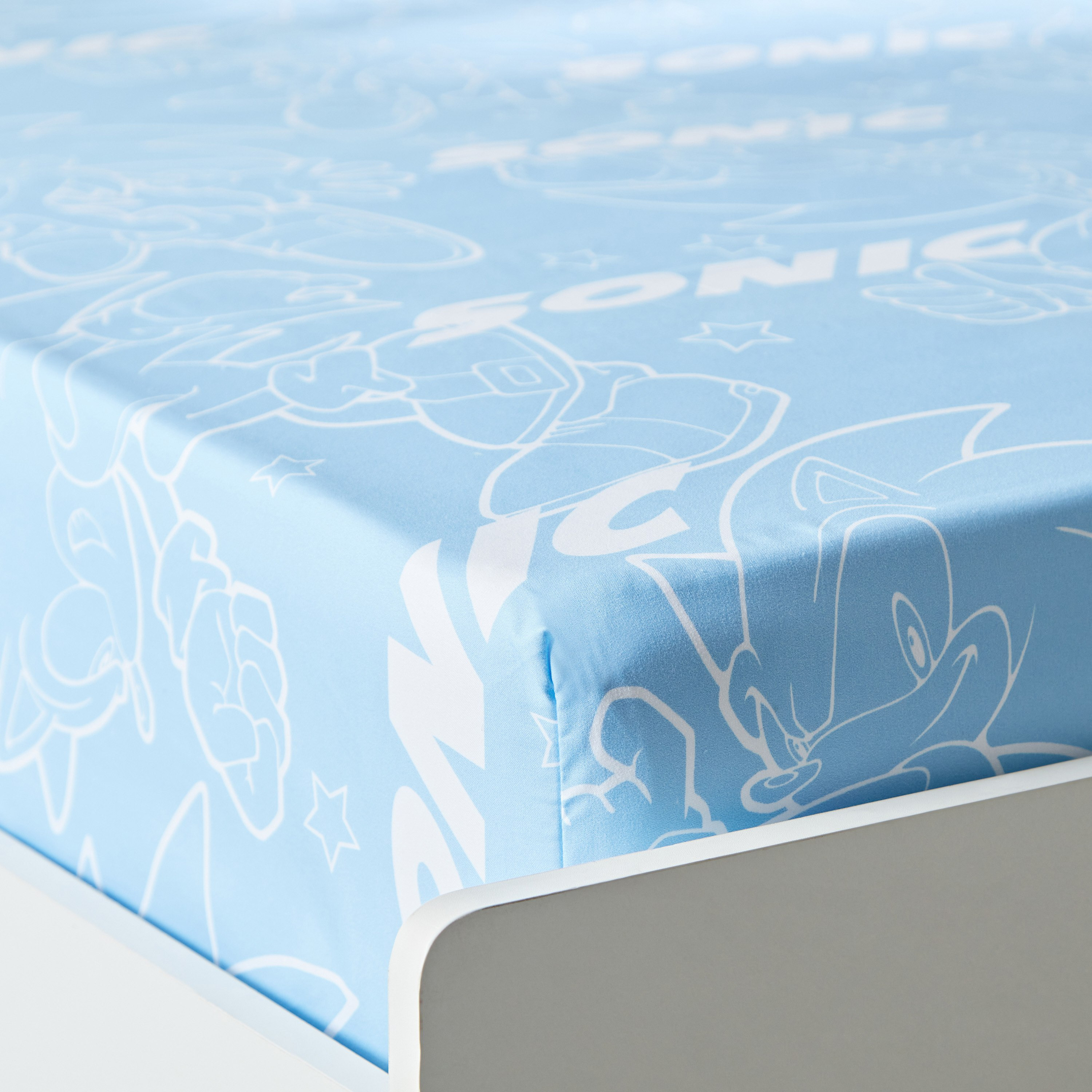شرشف مطاطي سينجل سونيك هيدجهوج - 90x200+25 سم-hbxhomeware-bedding-fittedsheets-image-4