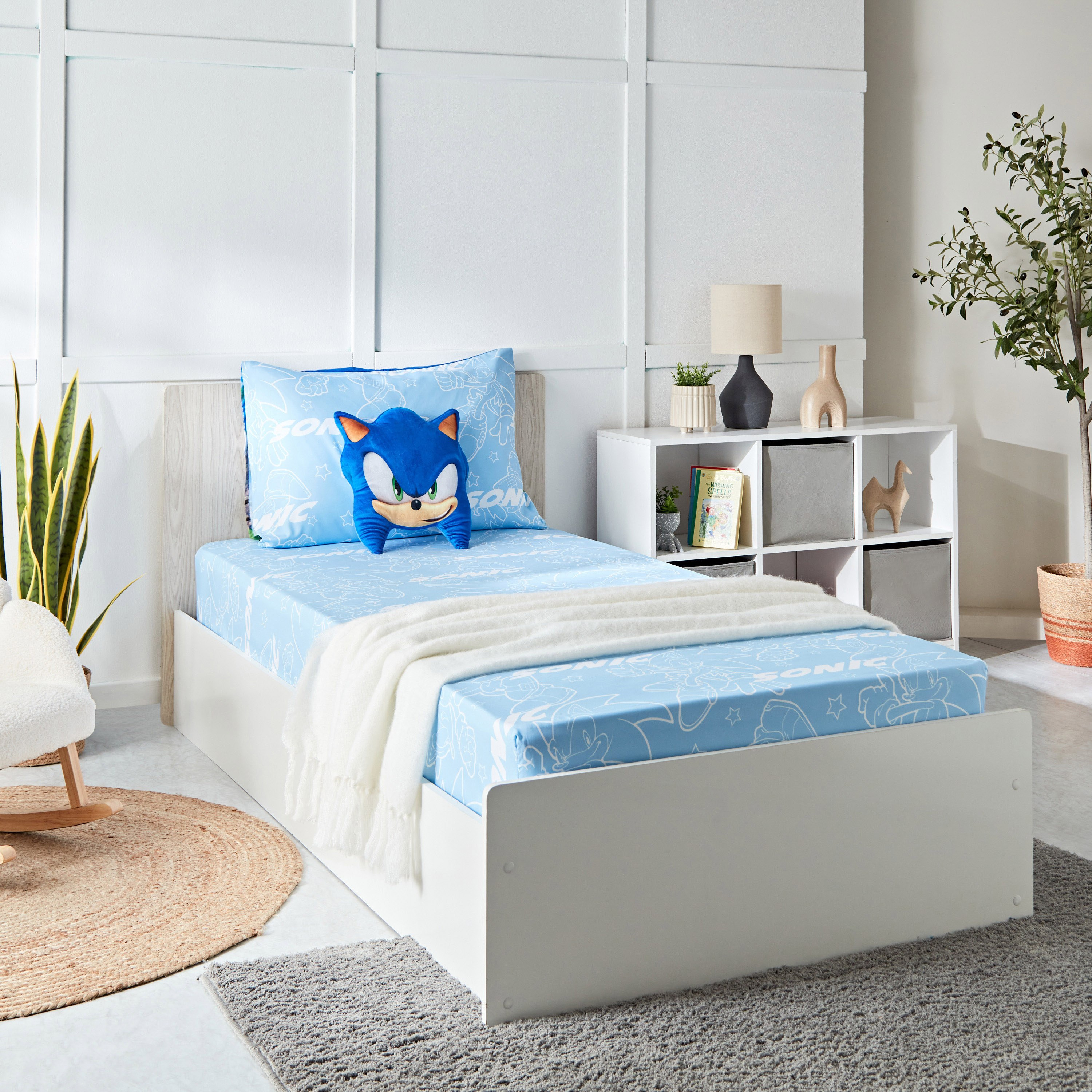 شرشف مطاطي سينجل سونيك هيدجهوج - 90x200+25 سم-hbxhomeware-bedding-fittedsheets-image-6