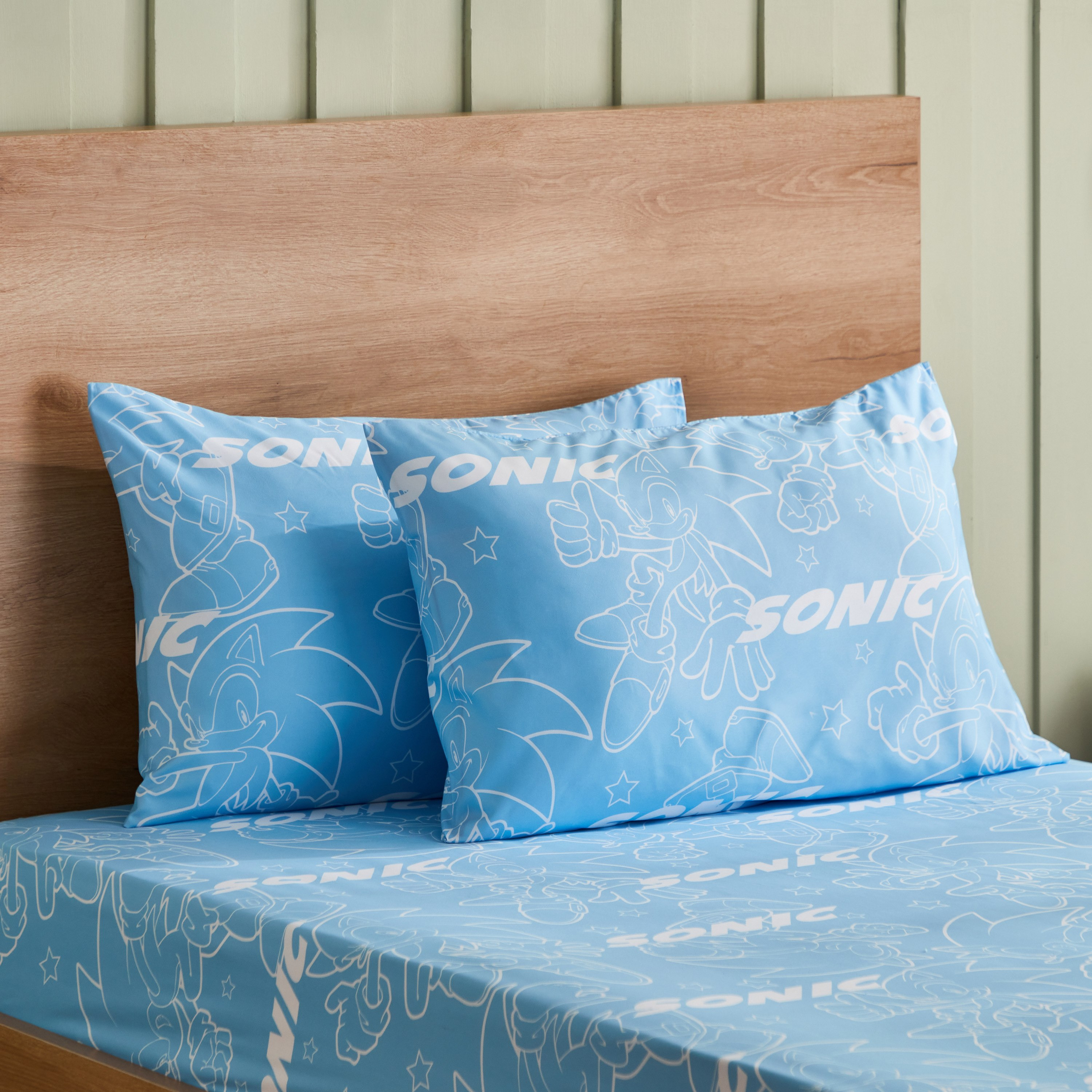 طقم غطاء وسادة قطعتين بطابع سونيك - 160x220 سم-hbxhomeware-hbxkidsandyouth-image-1