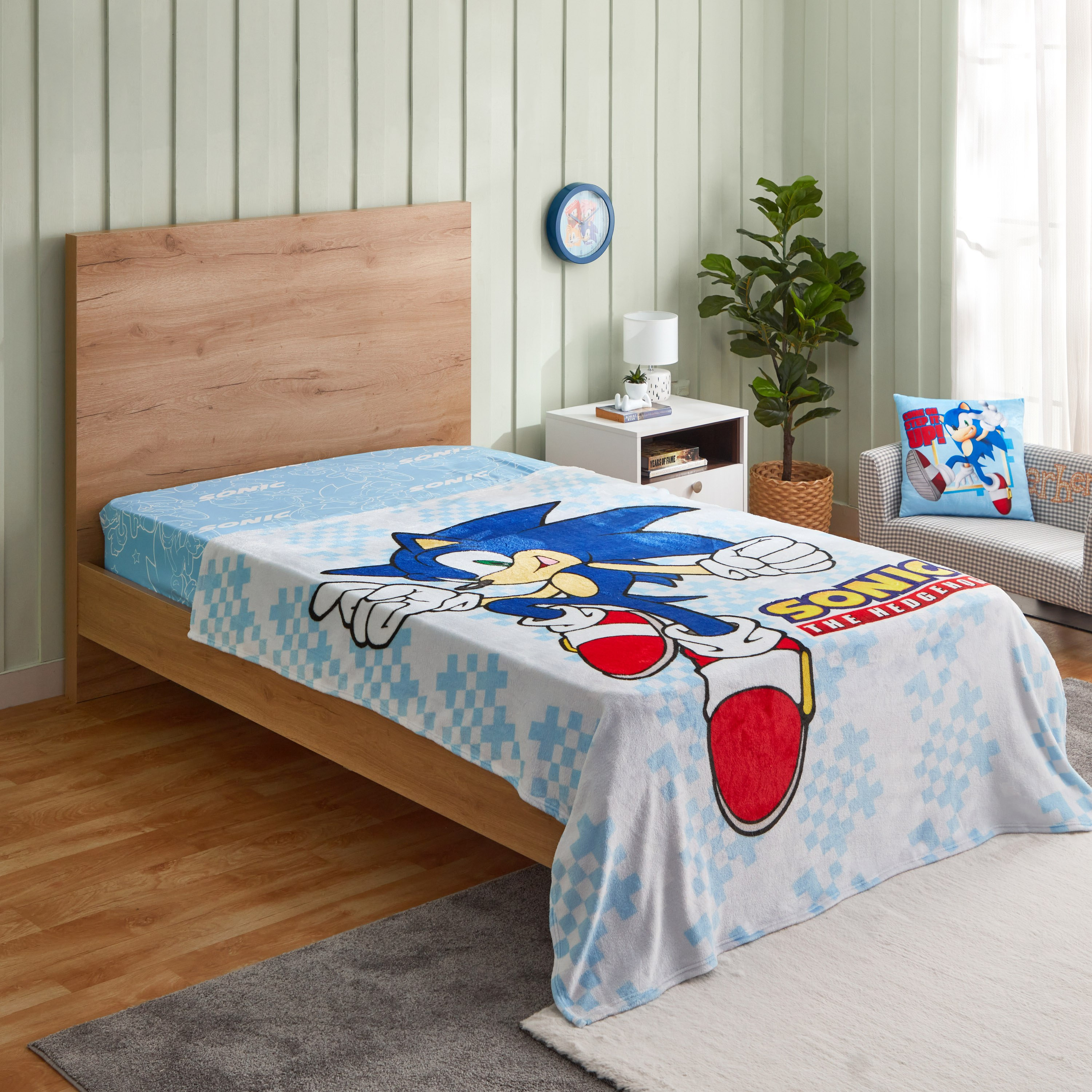 بطانية فلانيل بتصميم سونيك ذا هيدجهوج - 150x200 سم-hbxhomeware-hbxkidsandyouth-image-1