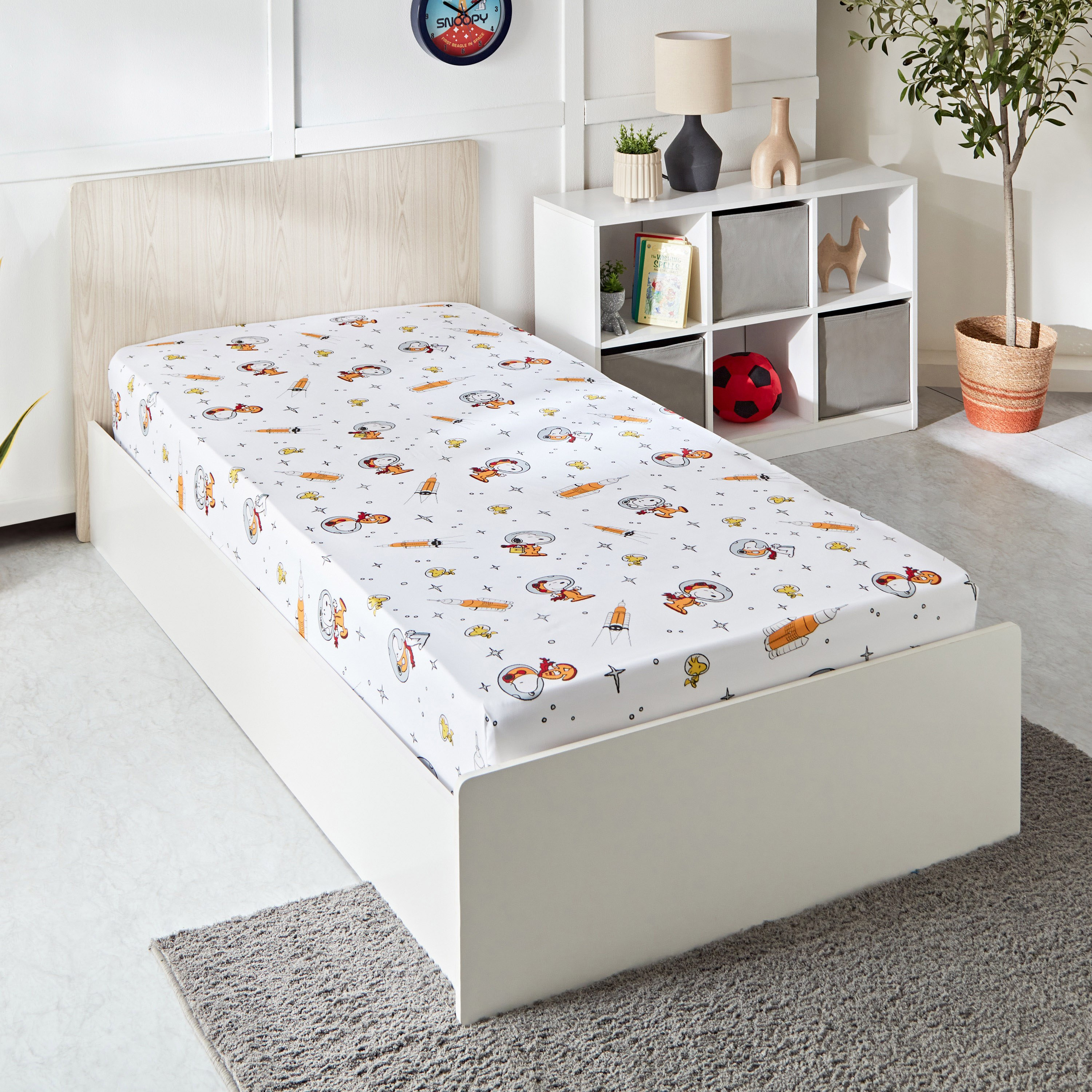 شرشف مطّاطي سينجل بتصميم سنوبي - 90x200+25 سم-hbxhomeware-hbxkidsandyouth-image-1
