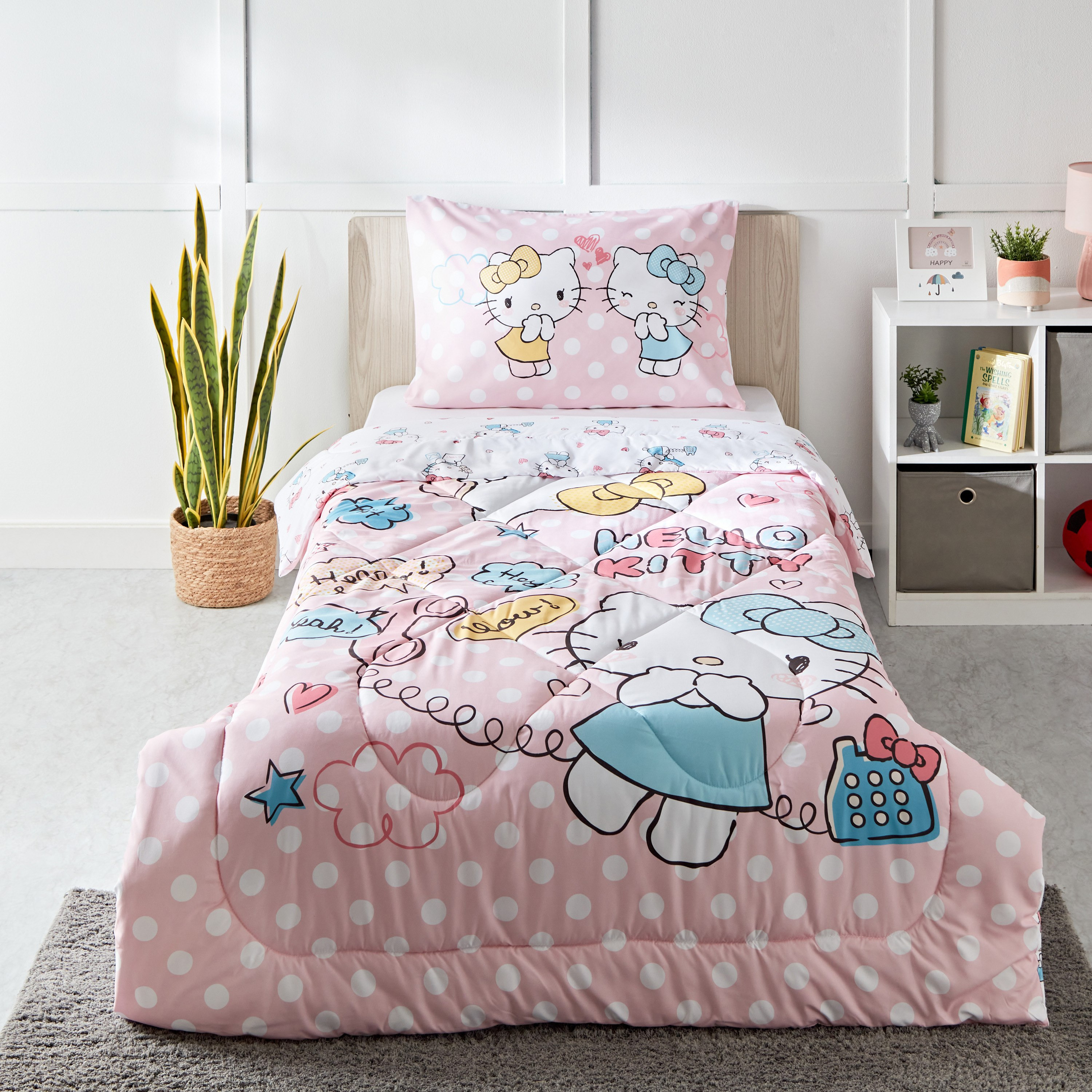 Hello Kitty 2-Piece Single Comforter Set - 135x220 cm-hbxhomeware-hbxkidsandyouth-image-2