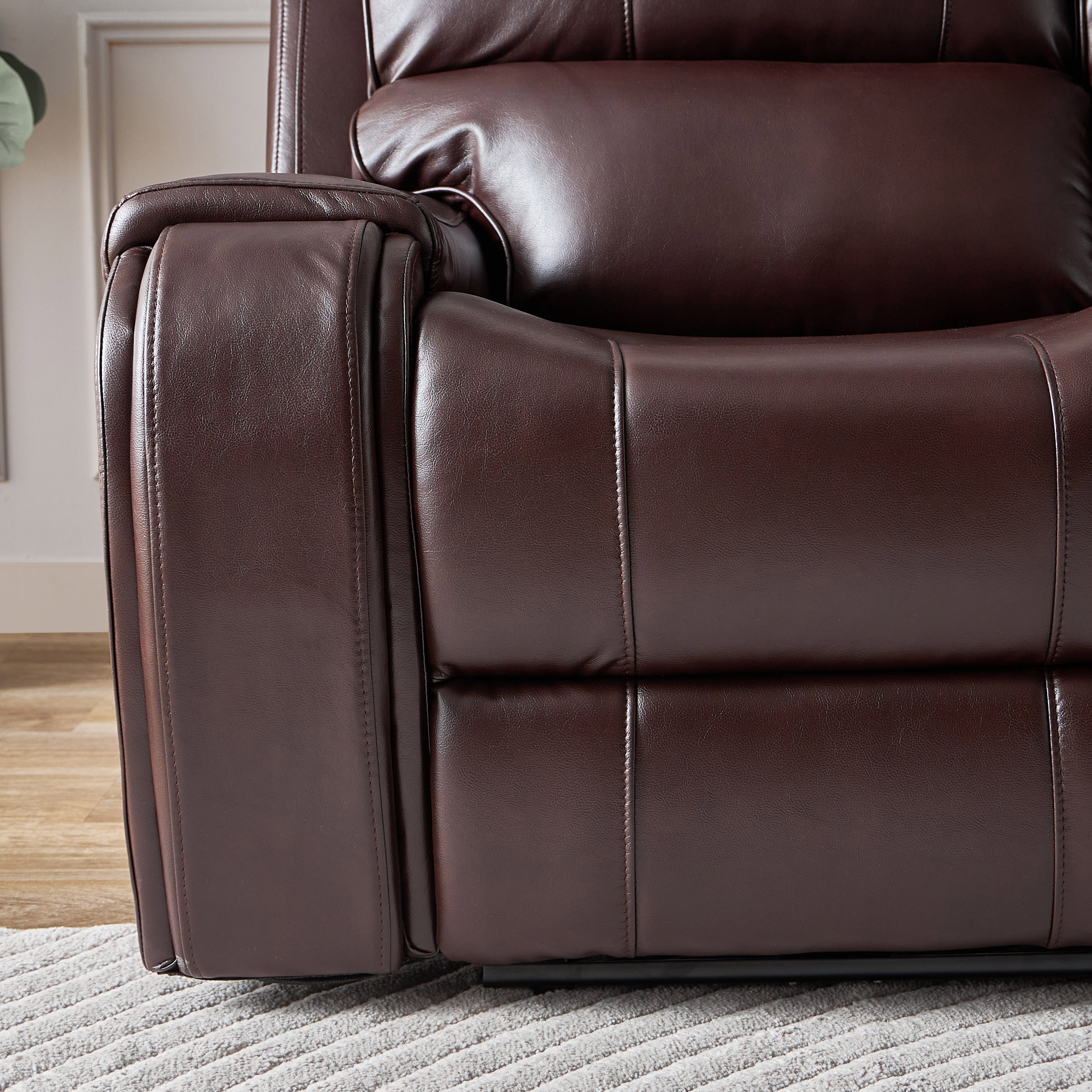Brantford Dual Electric Power 3-Seater Faux Leather Recliner with Headrest-hbxfurniture-sofasandarmchairs-reclinersofas-image-14