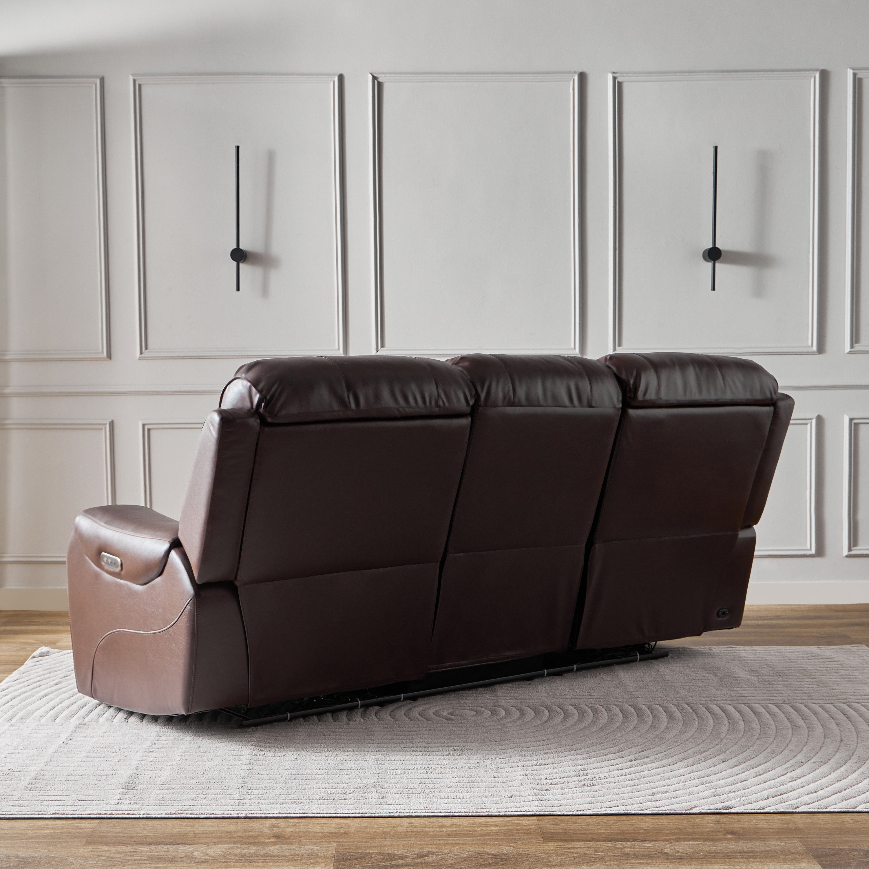 Brantford Dual Electric Power 3-Seater Faux Leather Recliner with Headrest-hbxfurniture-sofasandarmchairs-reclinersofas-image-15